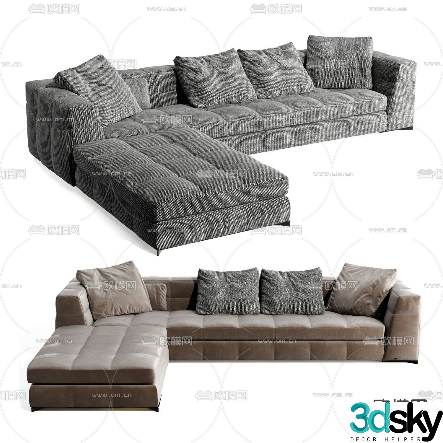 Minotti corner sofa 3d model
