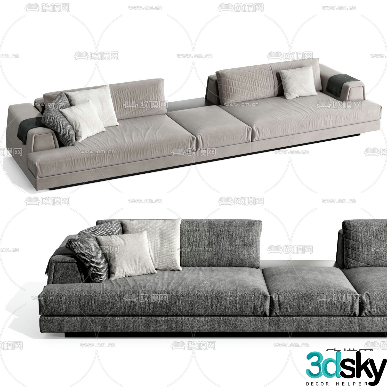 MISSANA gray sofa 3d model