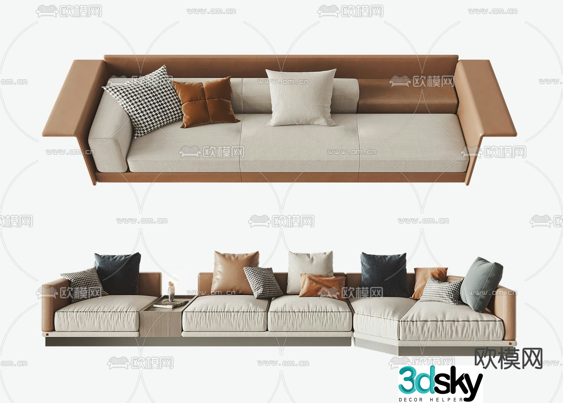 Minotti corner sofa 3d model