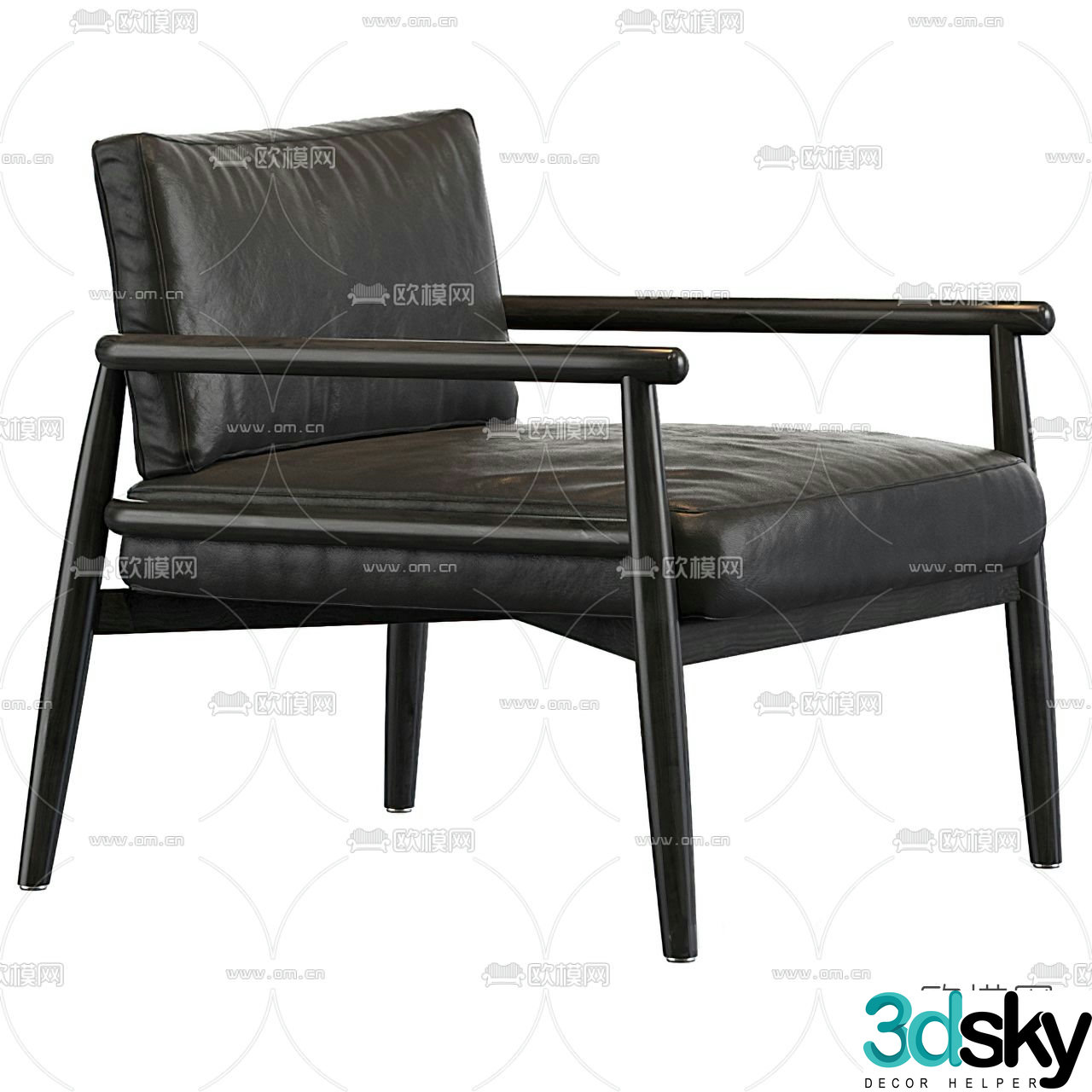 Meridiani modern side chair 3d model