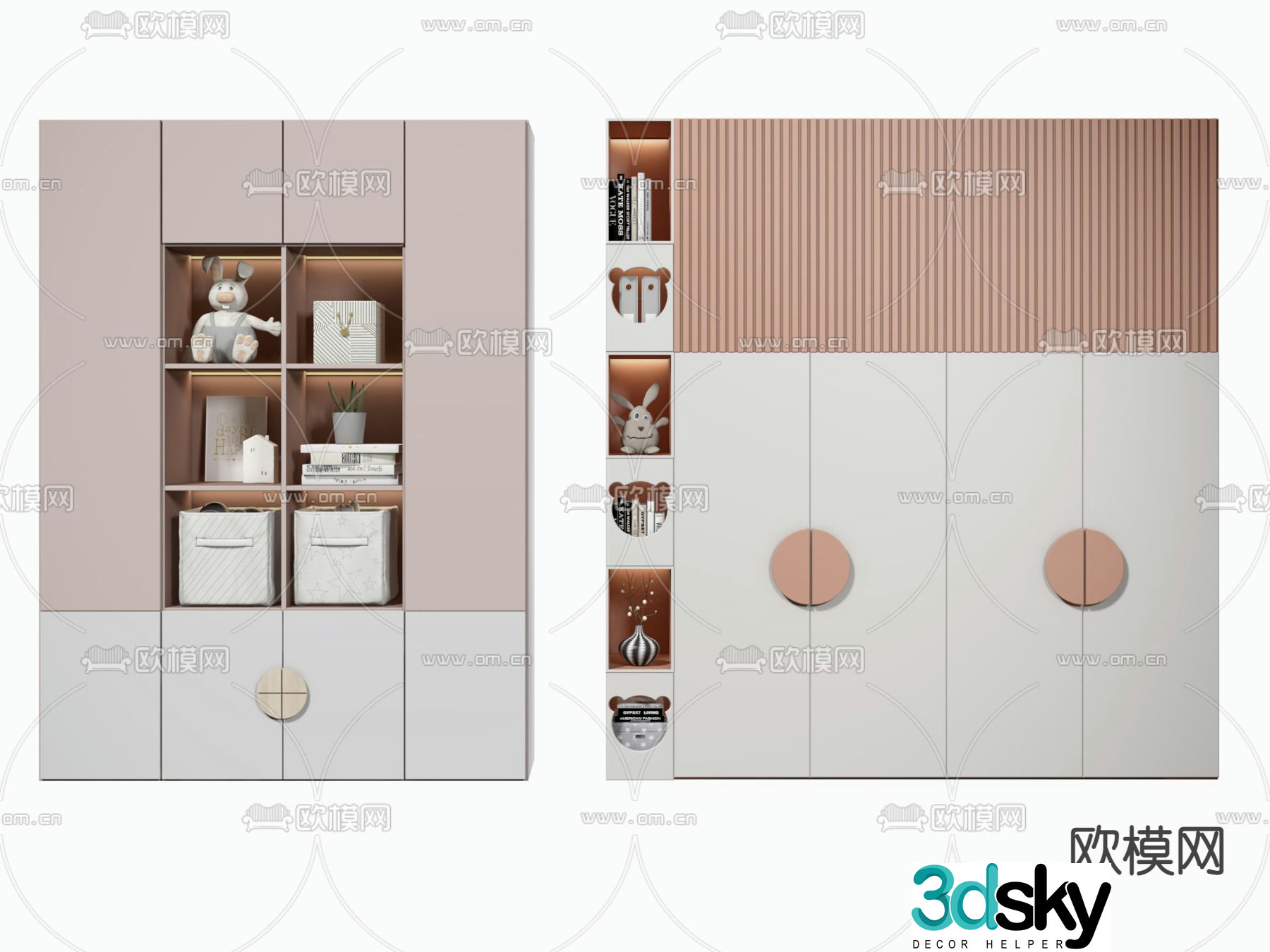 Modern children’s wardrobe wardrobe 3d model