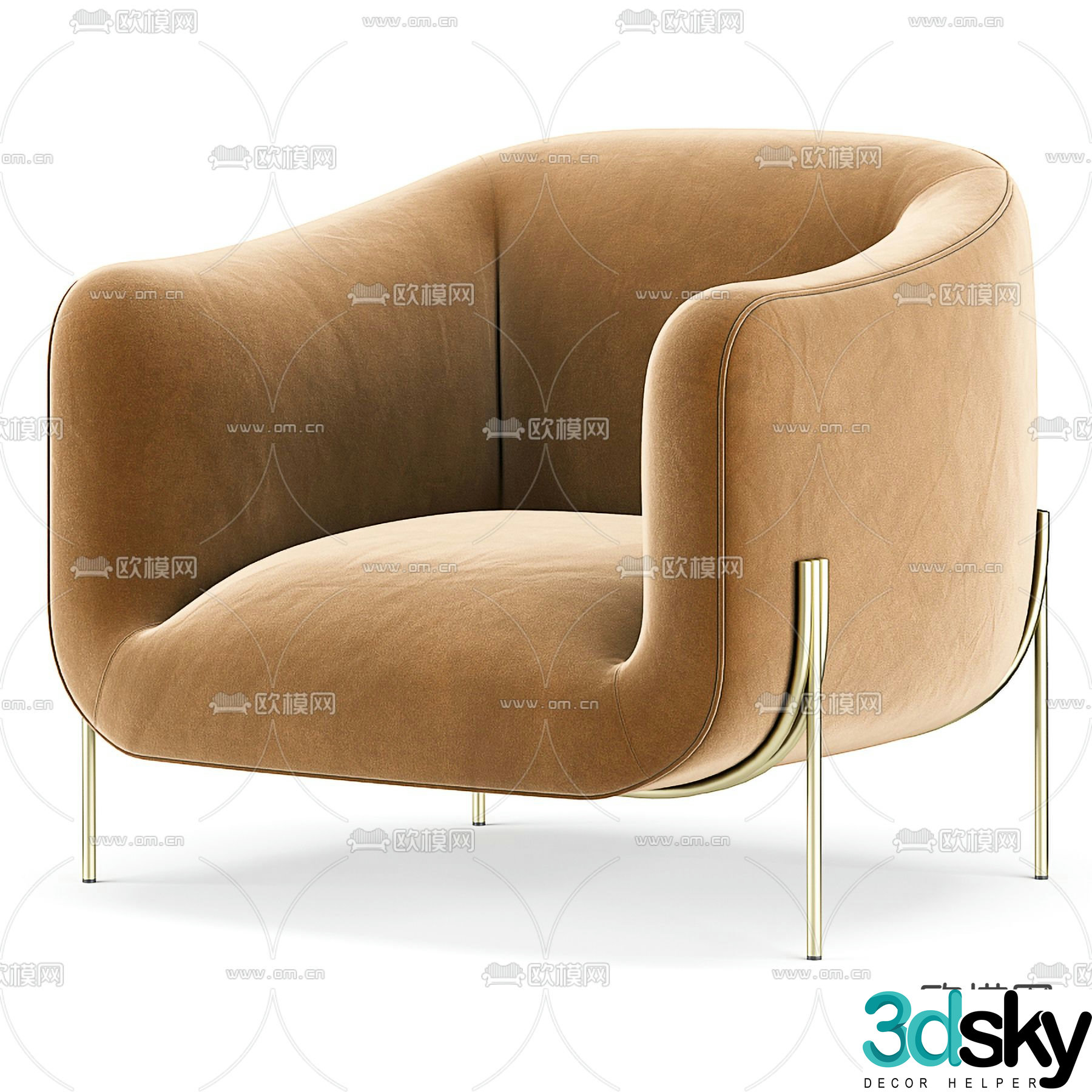 Bonaldo light luxury leisure chair 3D model