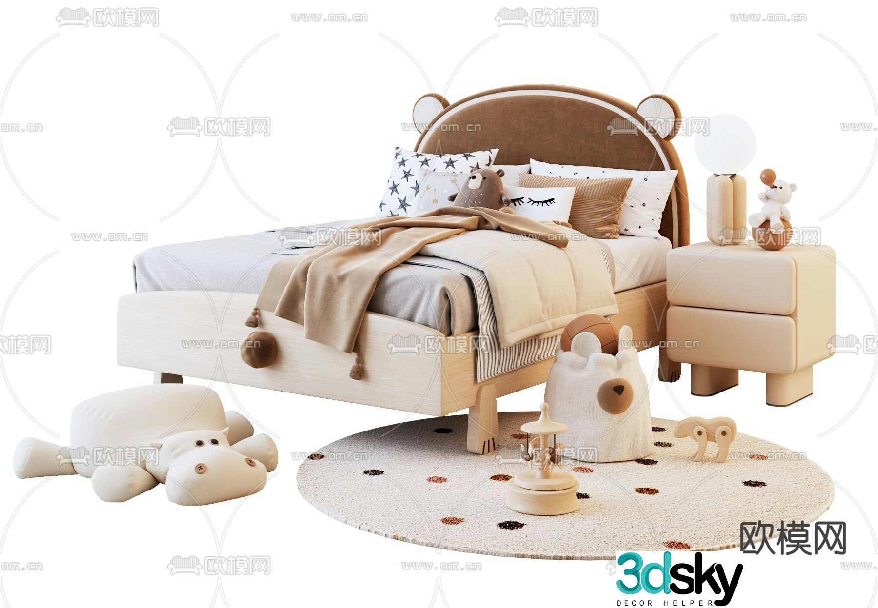 Modern children’s bed 3d model