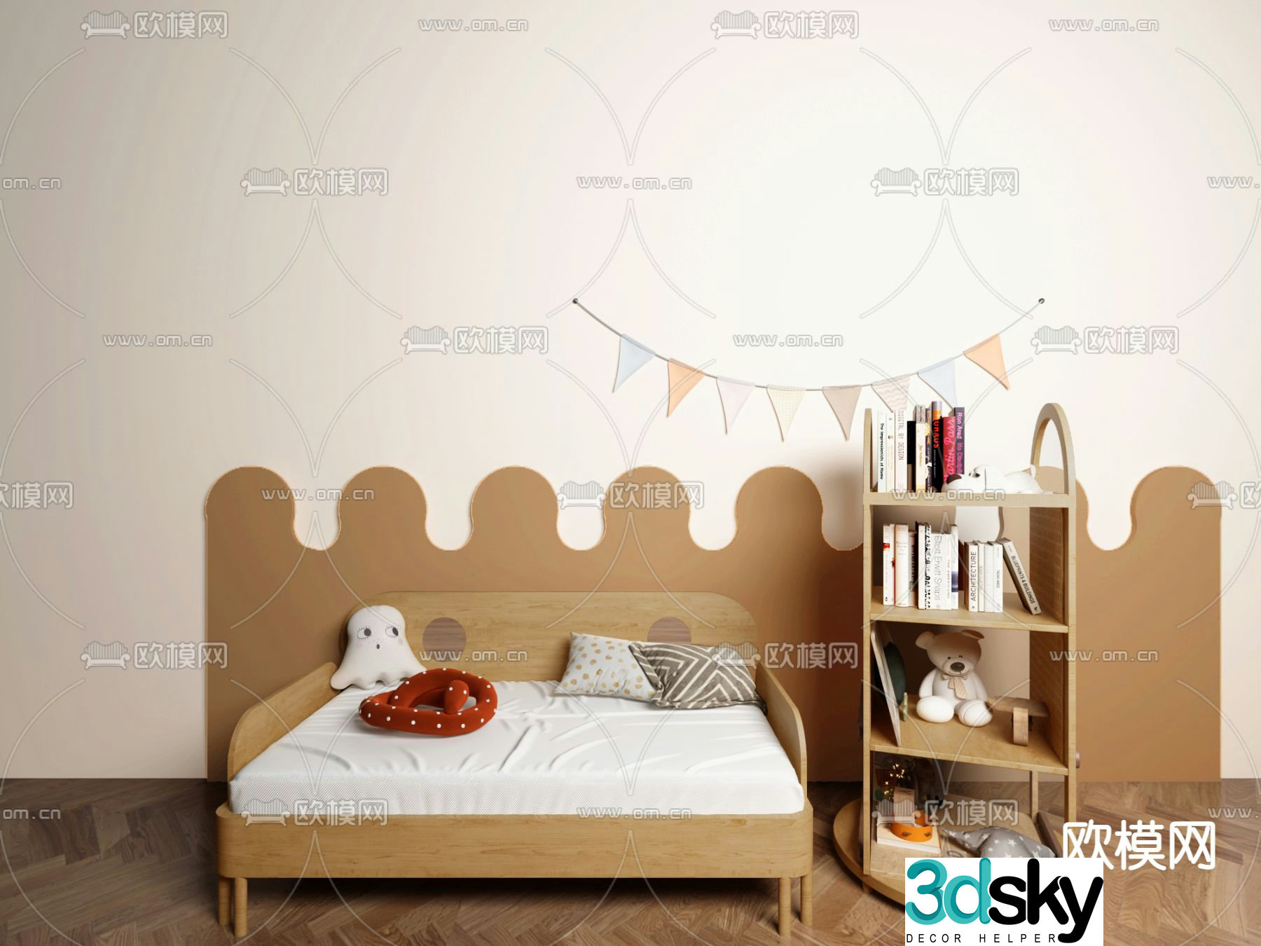Nordic crib sofa bed 3d model