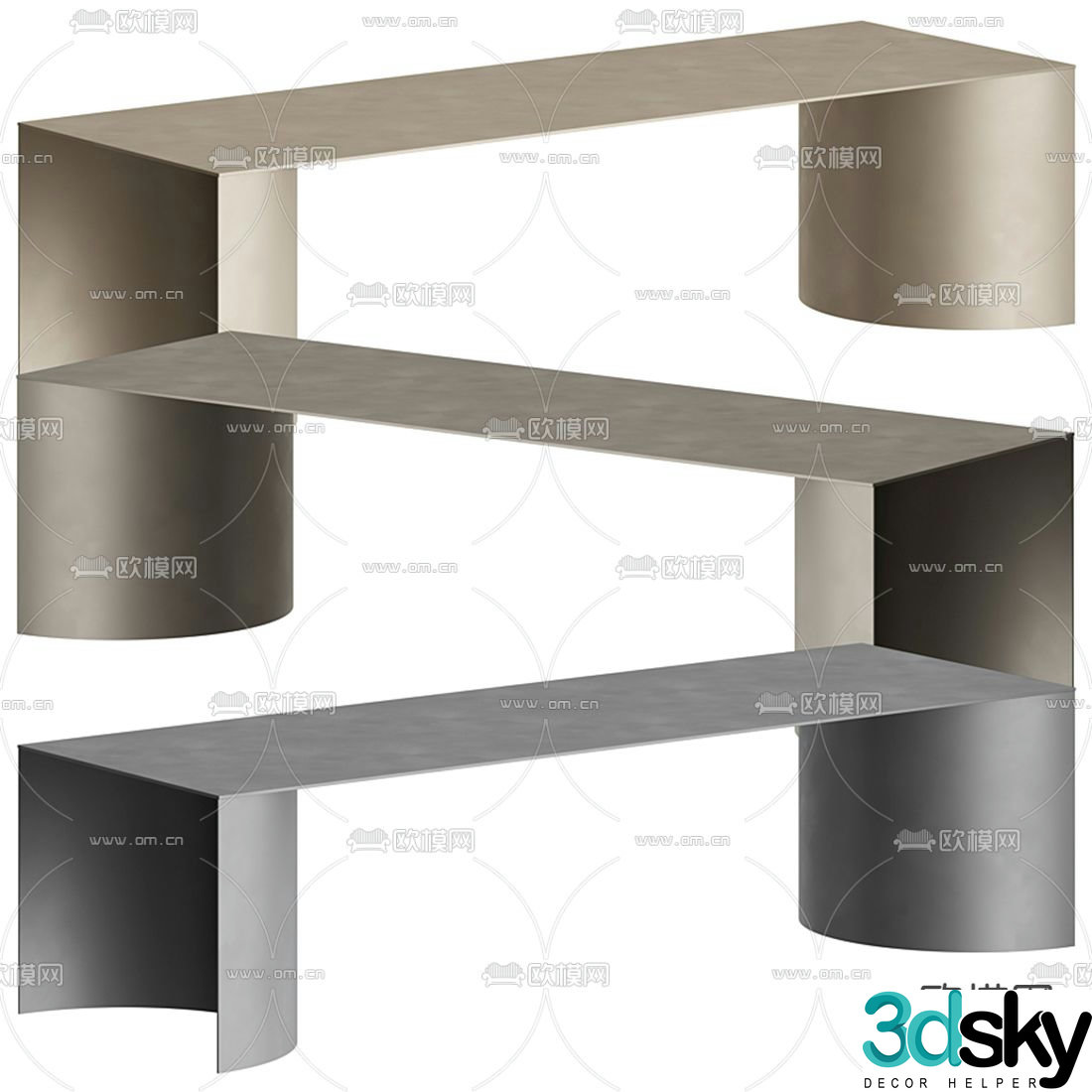 FENDI long dining table 3d model
