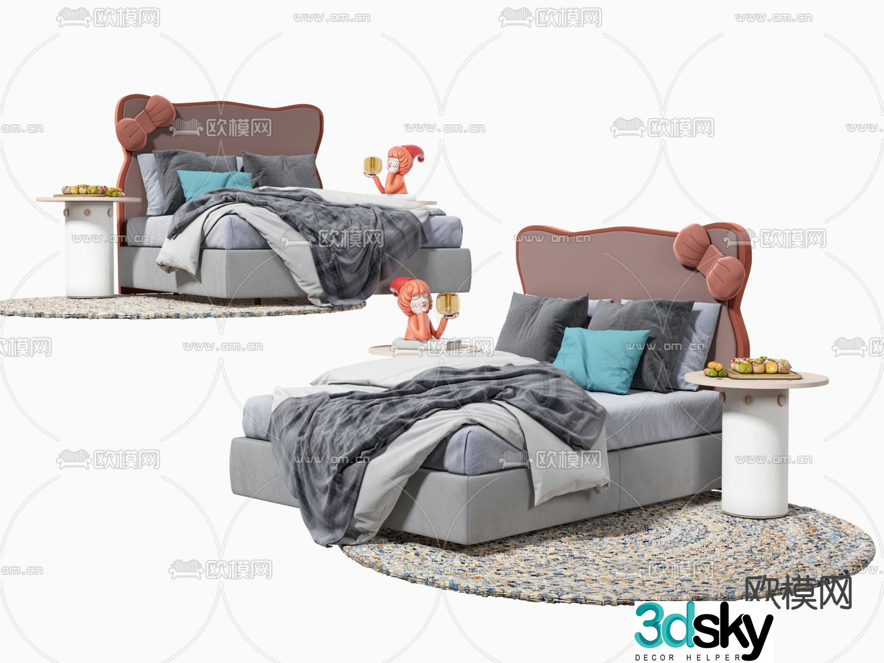 Modern cartoon children’s bed 3d model