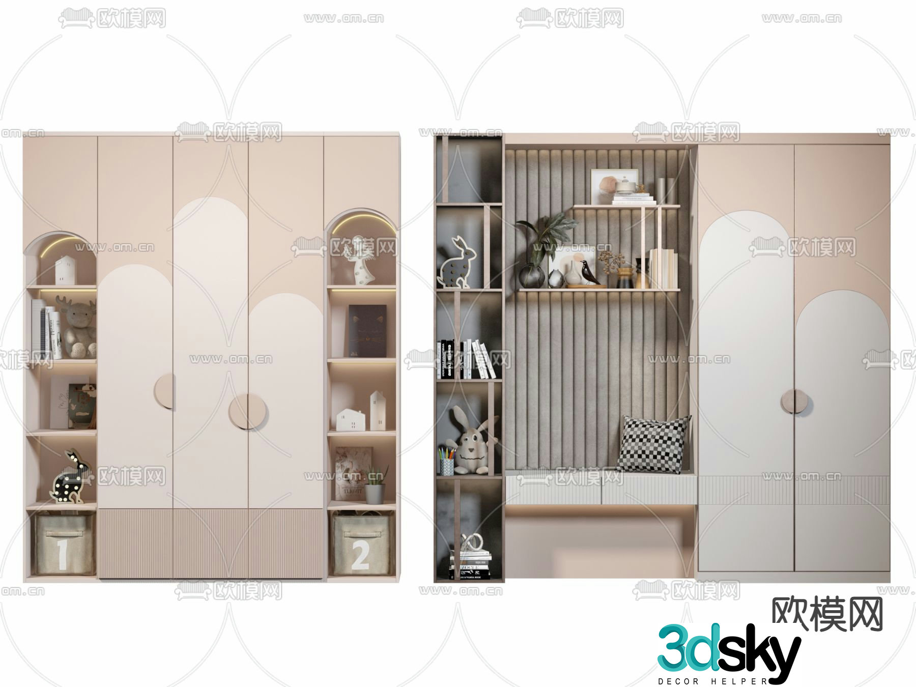 Modern children’s wardrobe 3d model