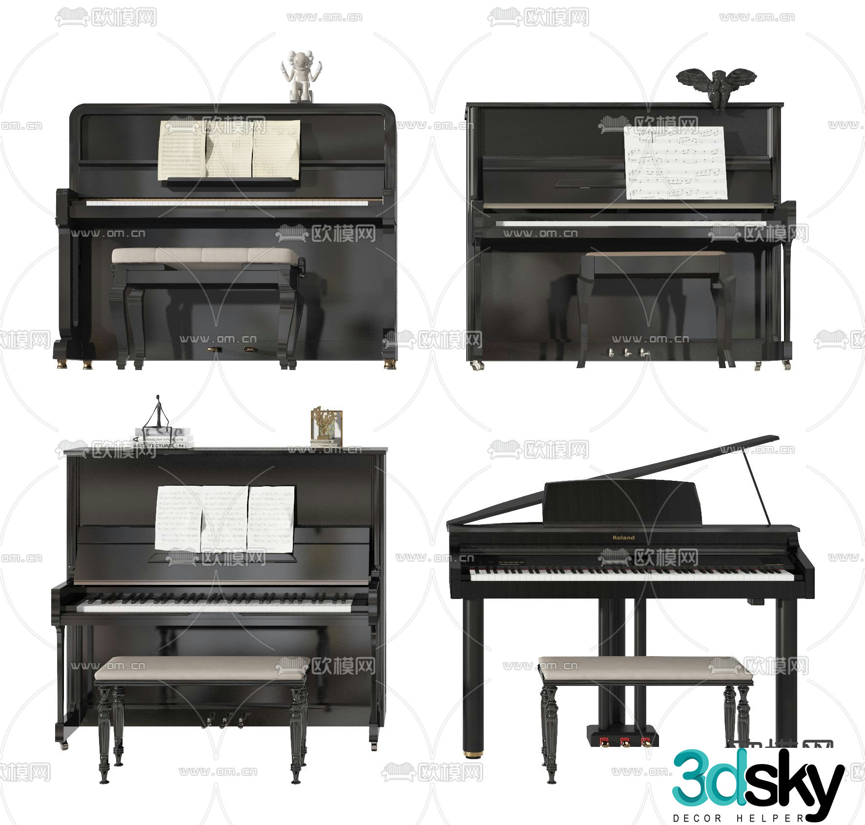 grand piano 3d model