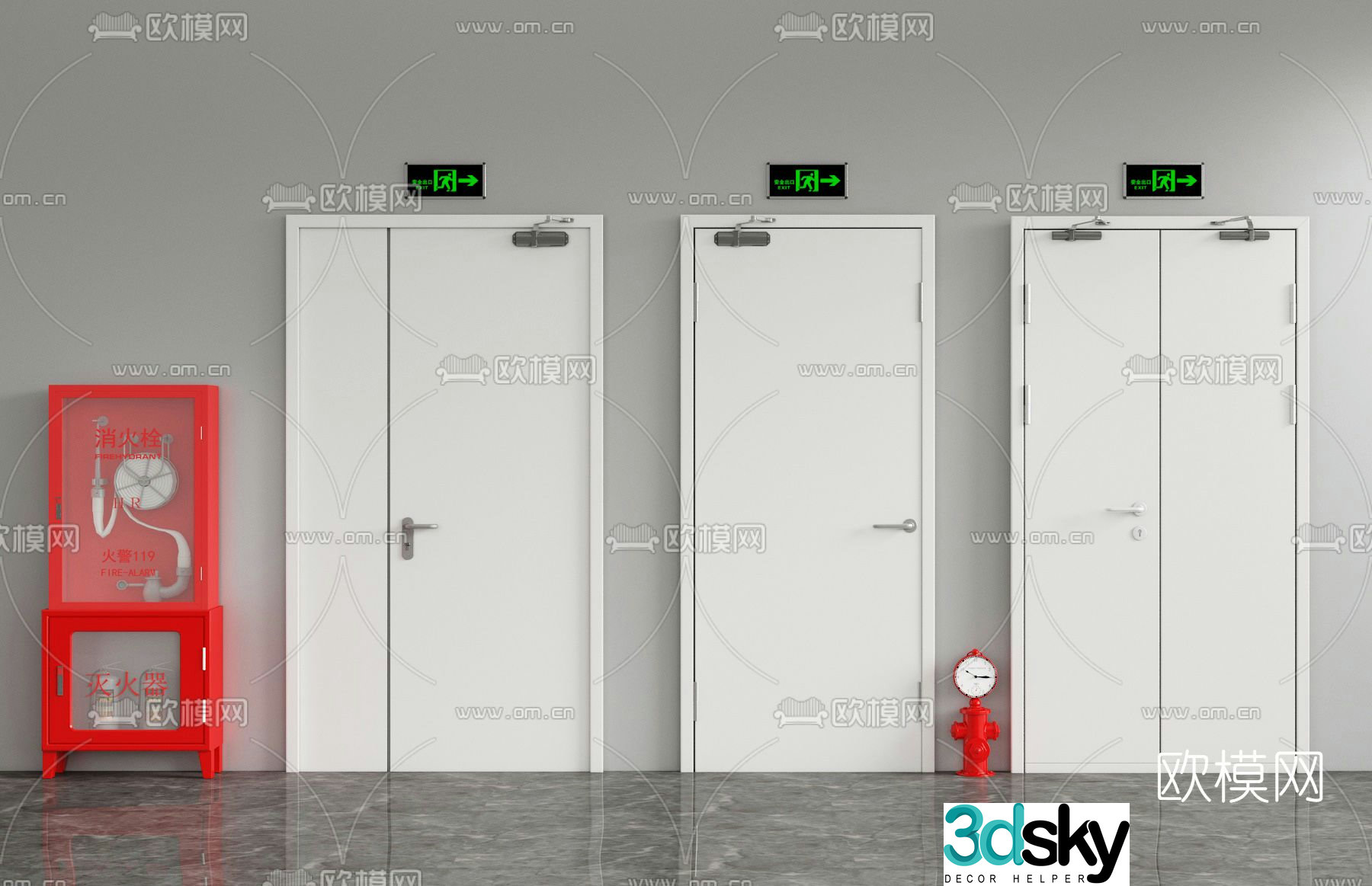 Modern fire door 3d model