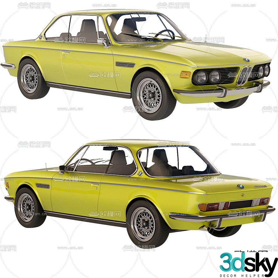 Modern BMW car retro car 3d model