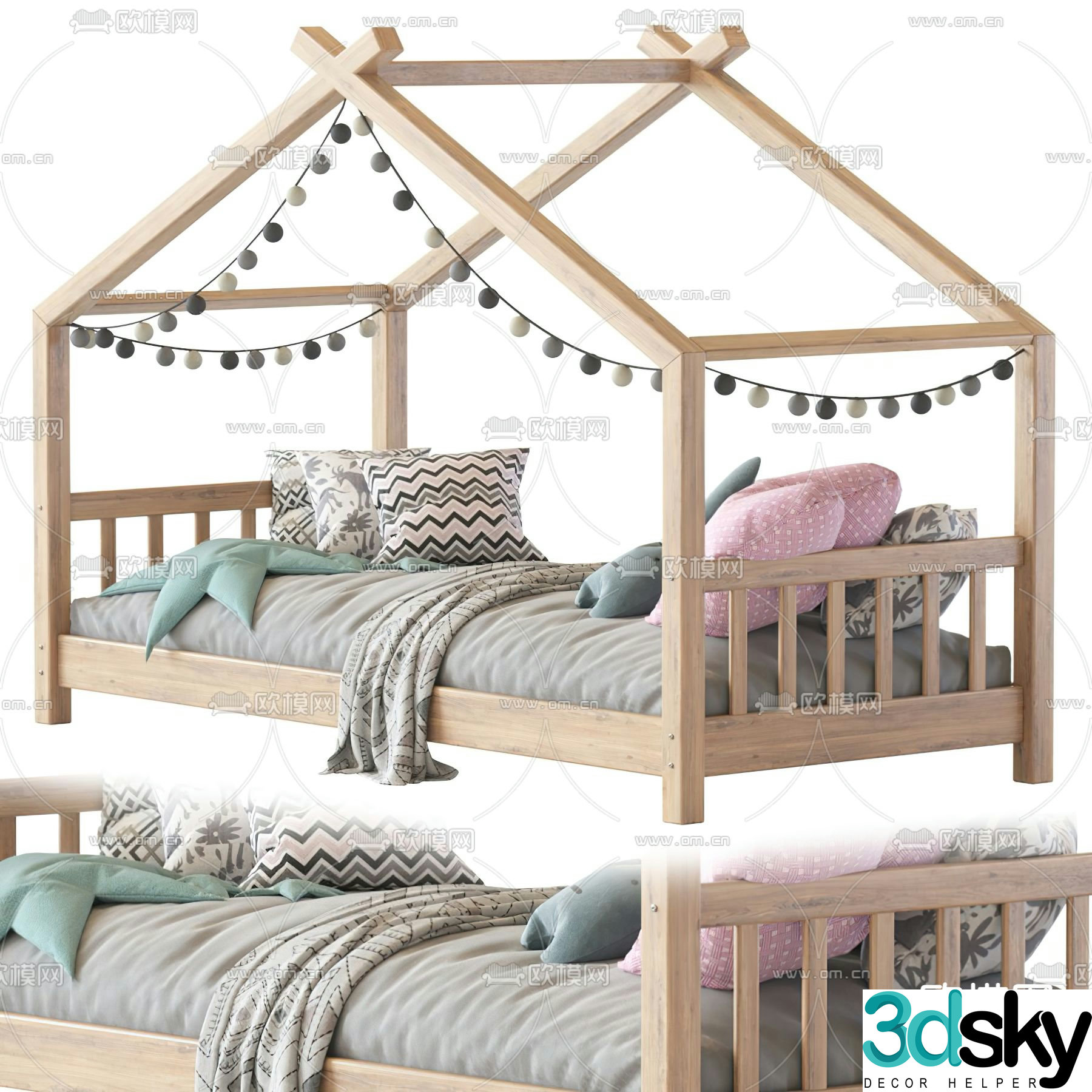 Modern children’s bed 3d model