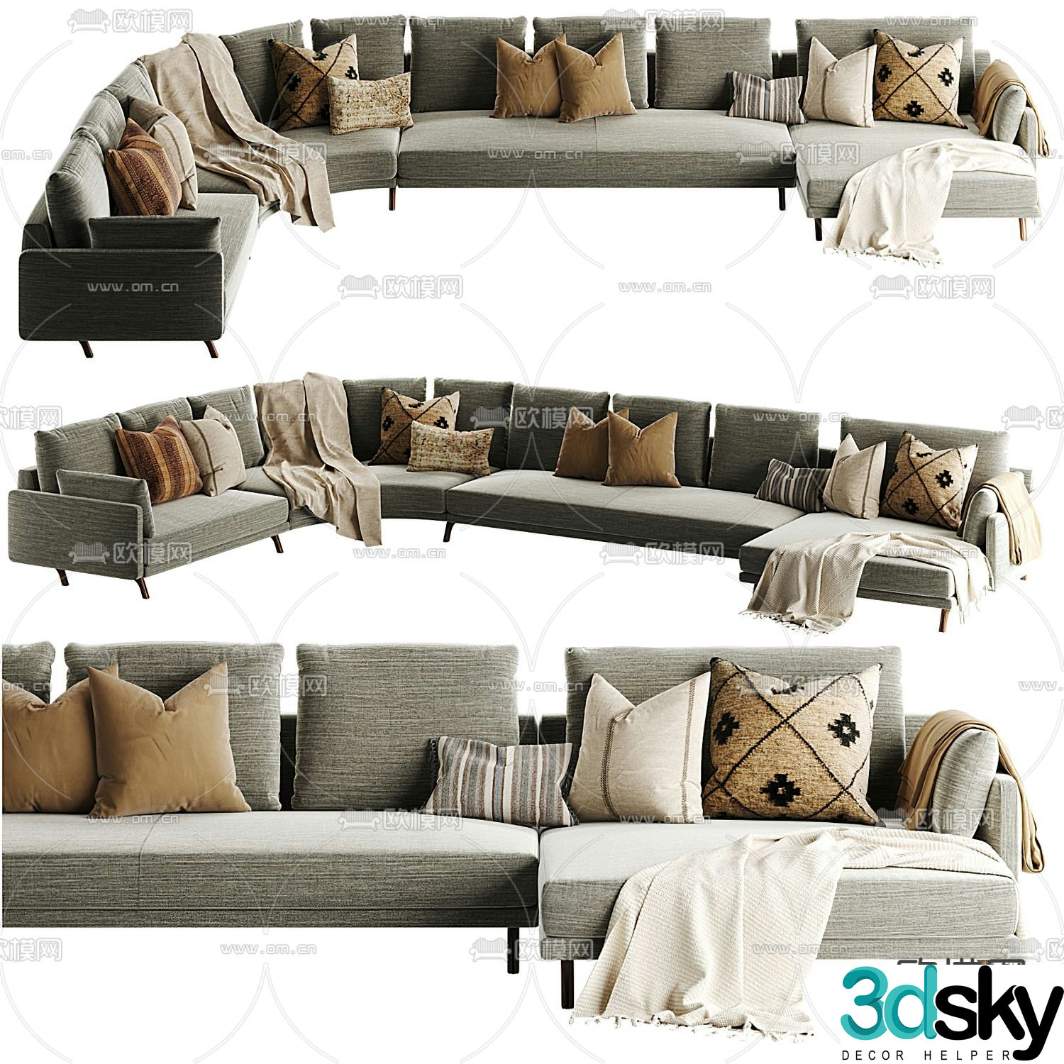 Minotti corner sofa 3d model