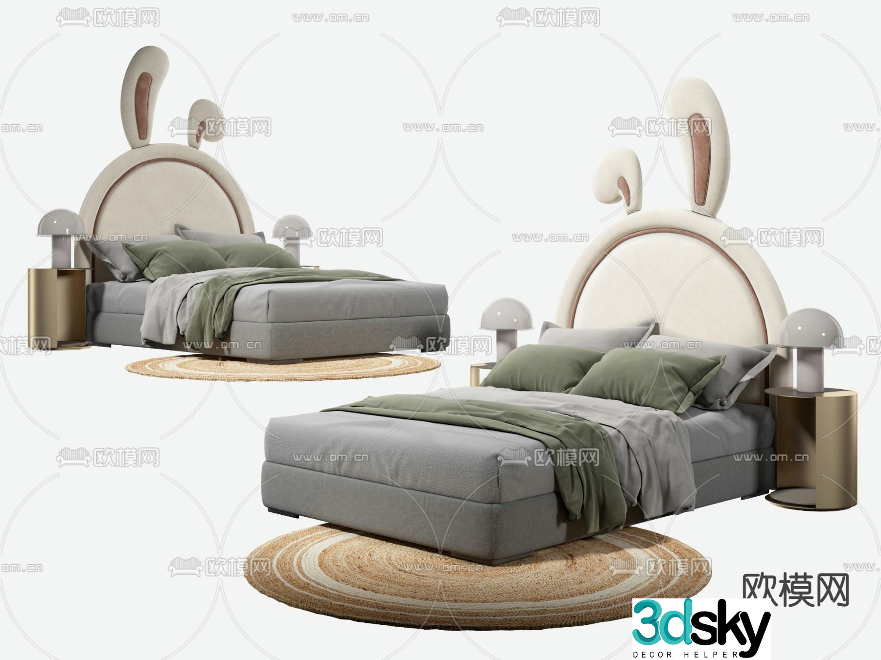 Modern cartoon children’s bed 3d model