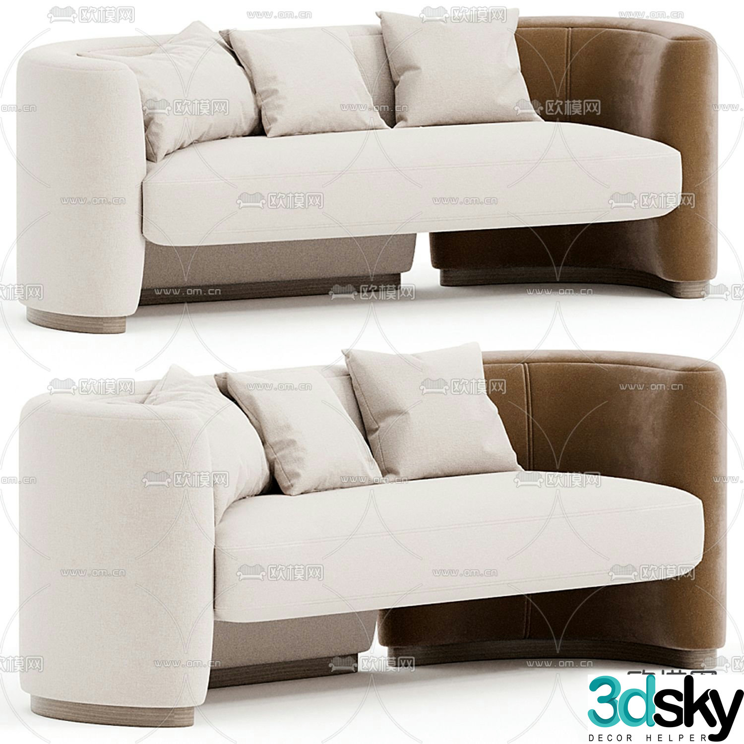 Poliform white sofa 3d model