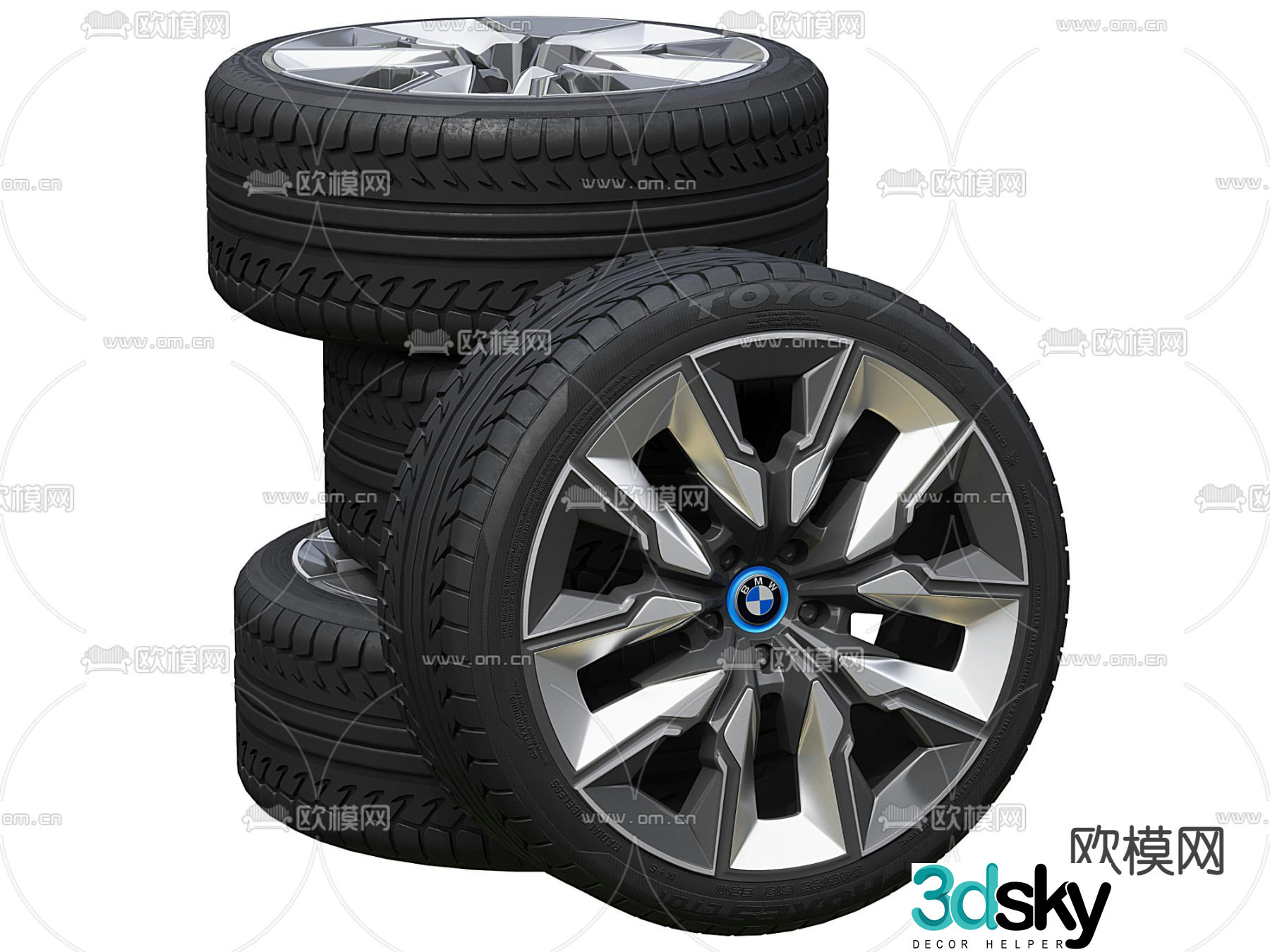 bmw tire wheel 3d model