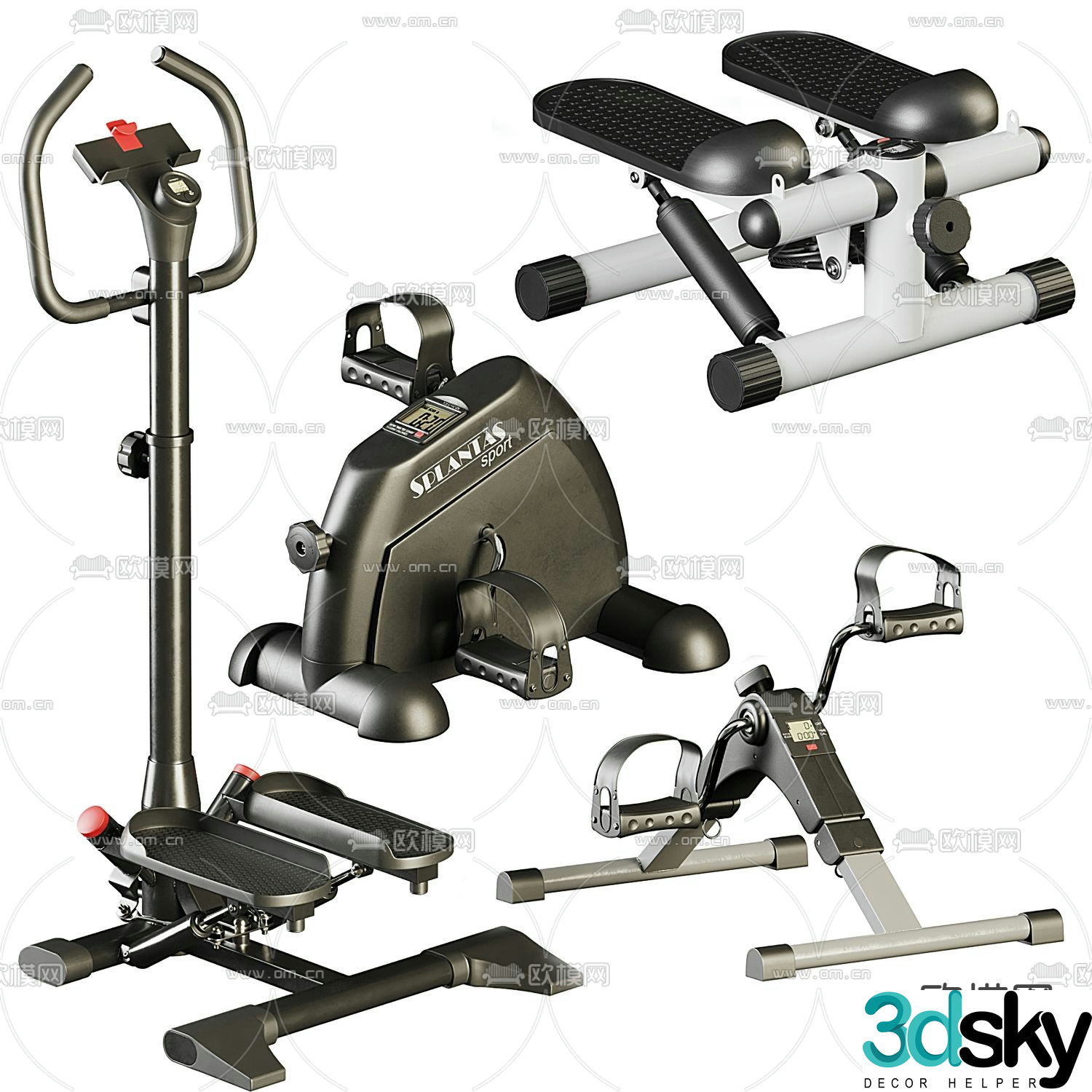 Spinning bike fitness equipment 3d model