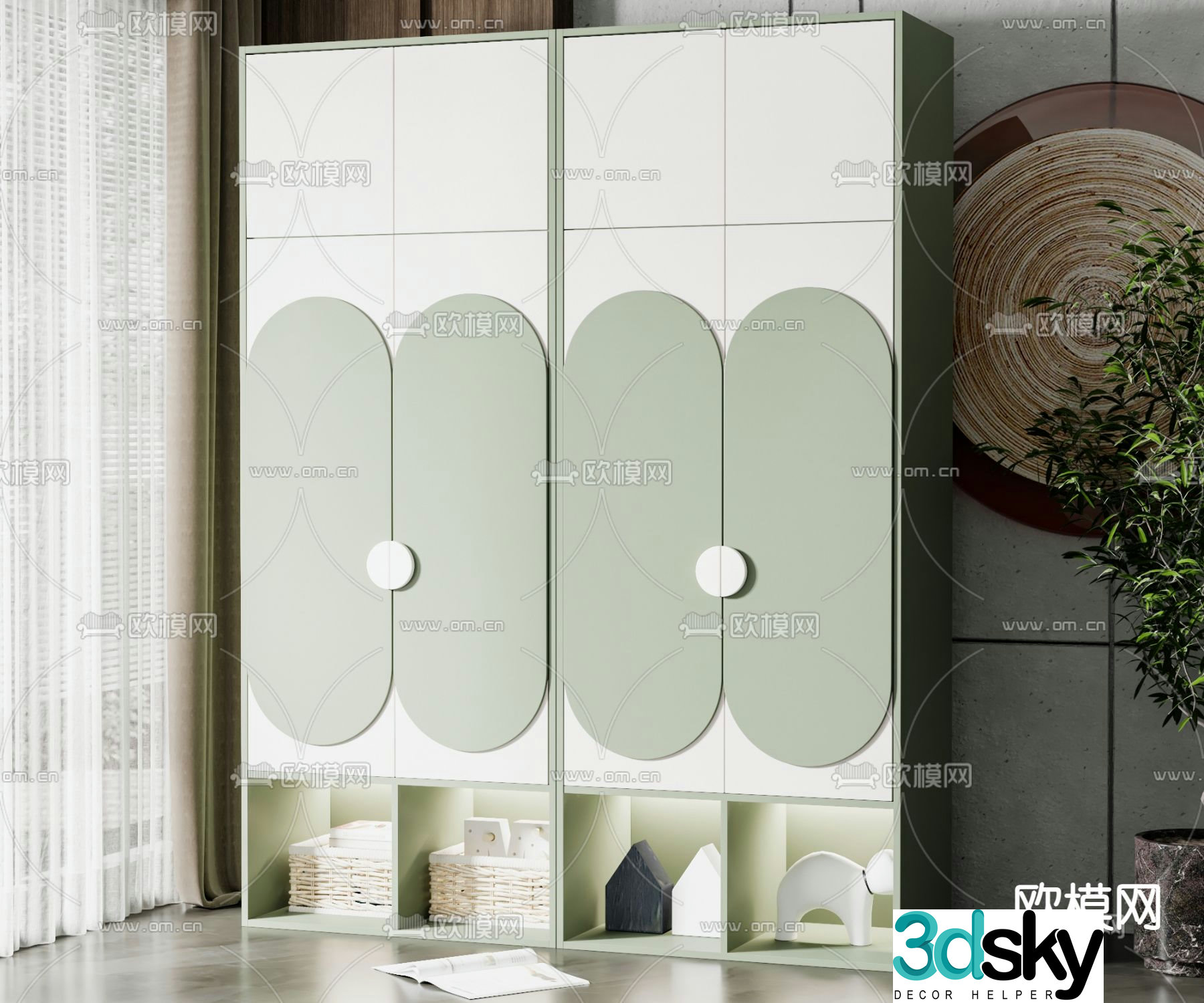 Modern children’s wardrobe 3d model