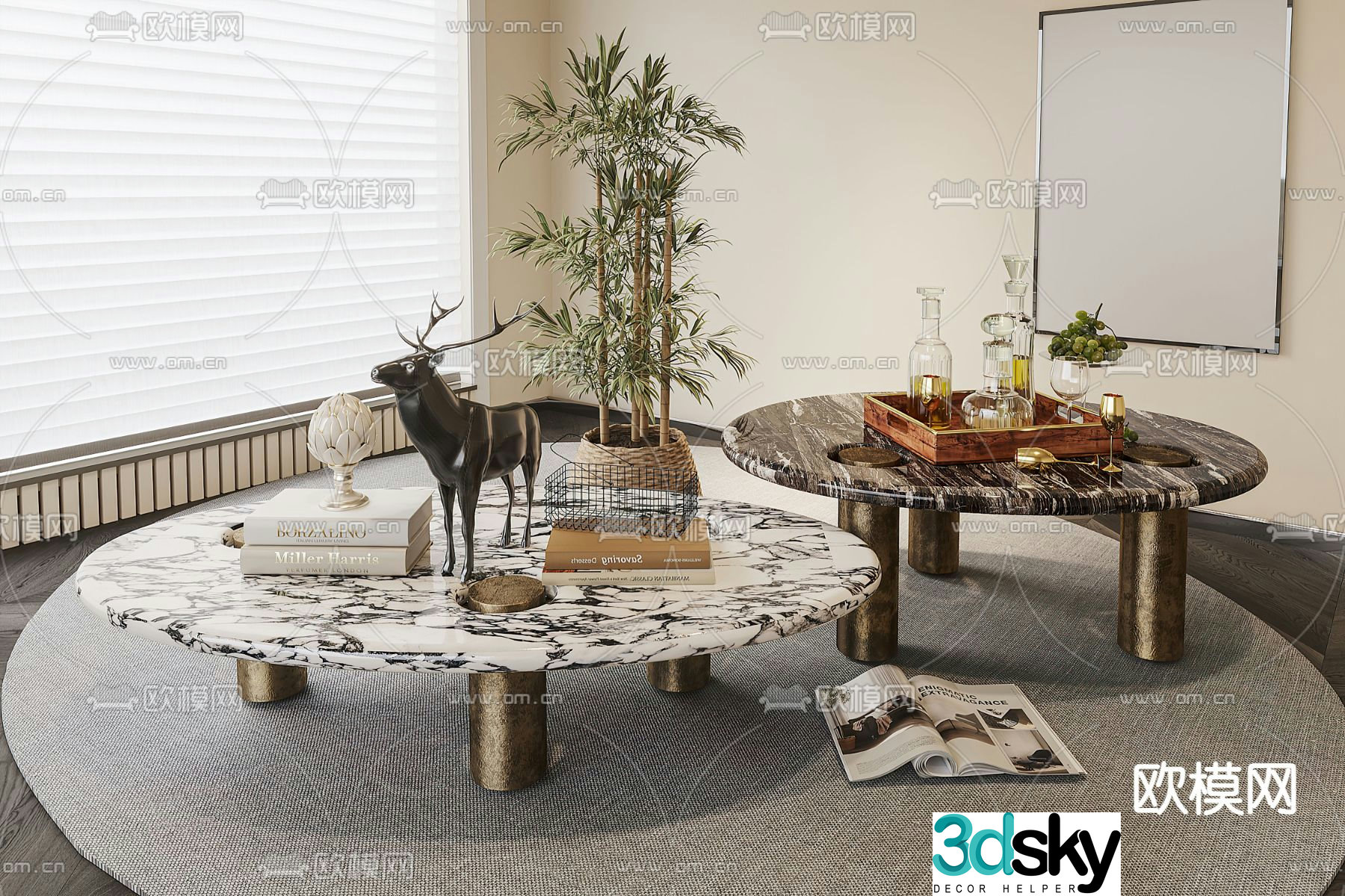 Poliform modern coffee table 3d model