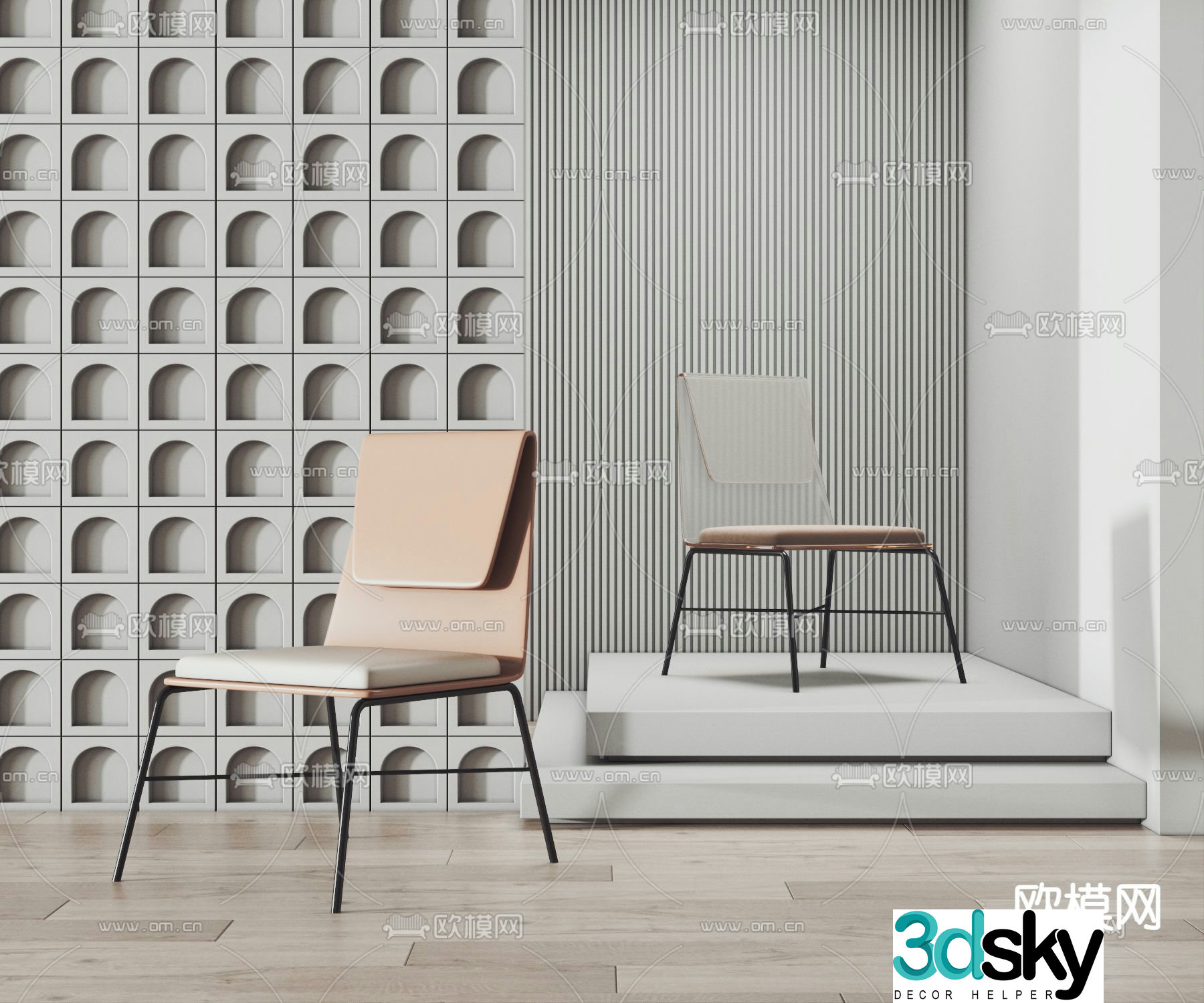 poliform single chair 3d model