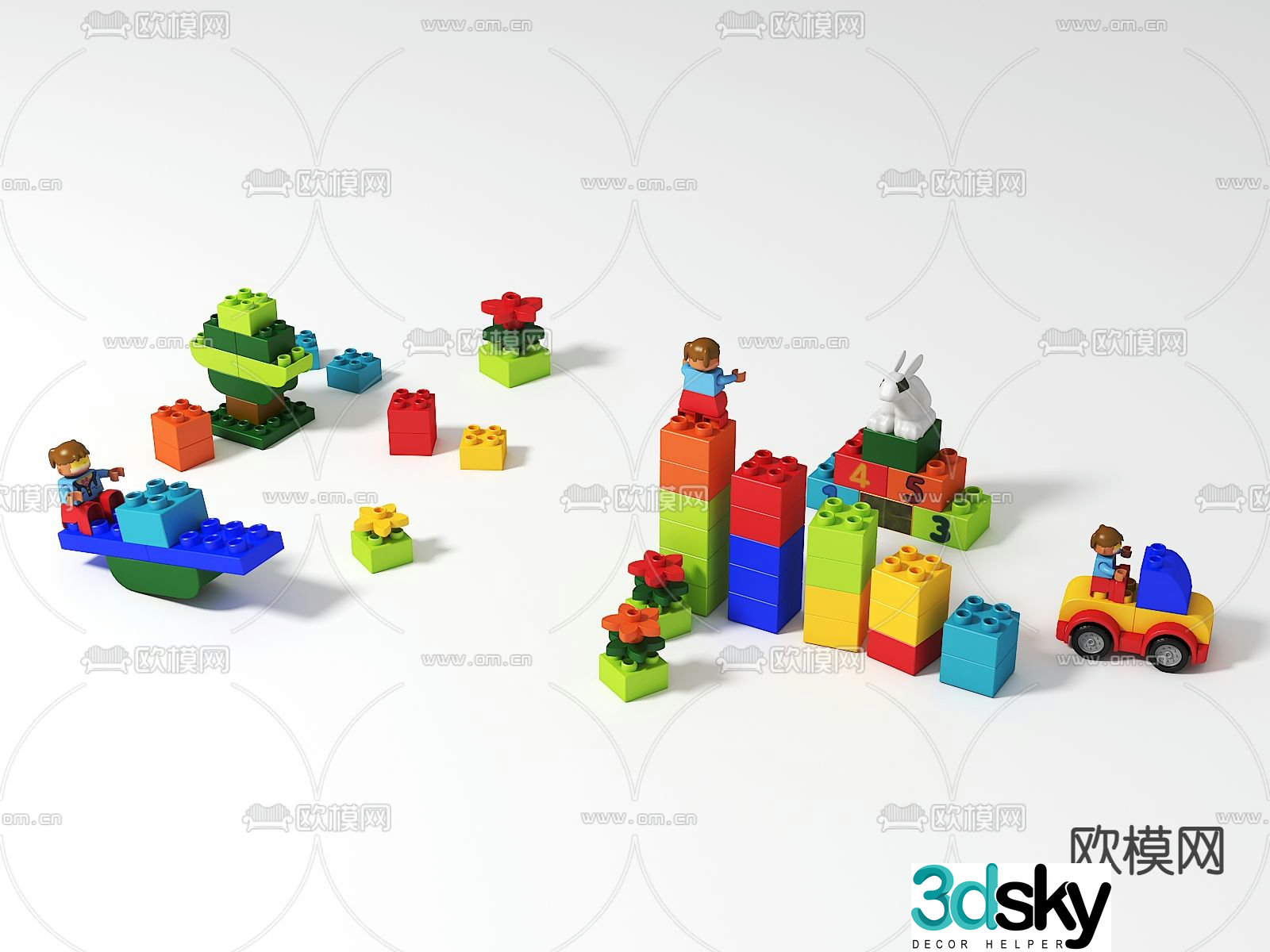 Lego building blocks toy 3d model