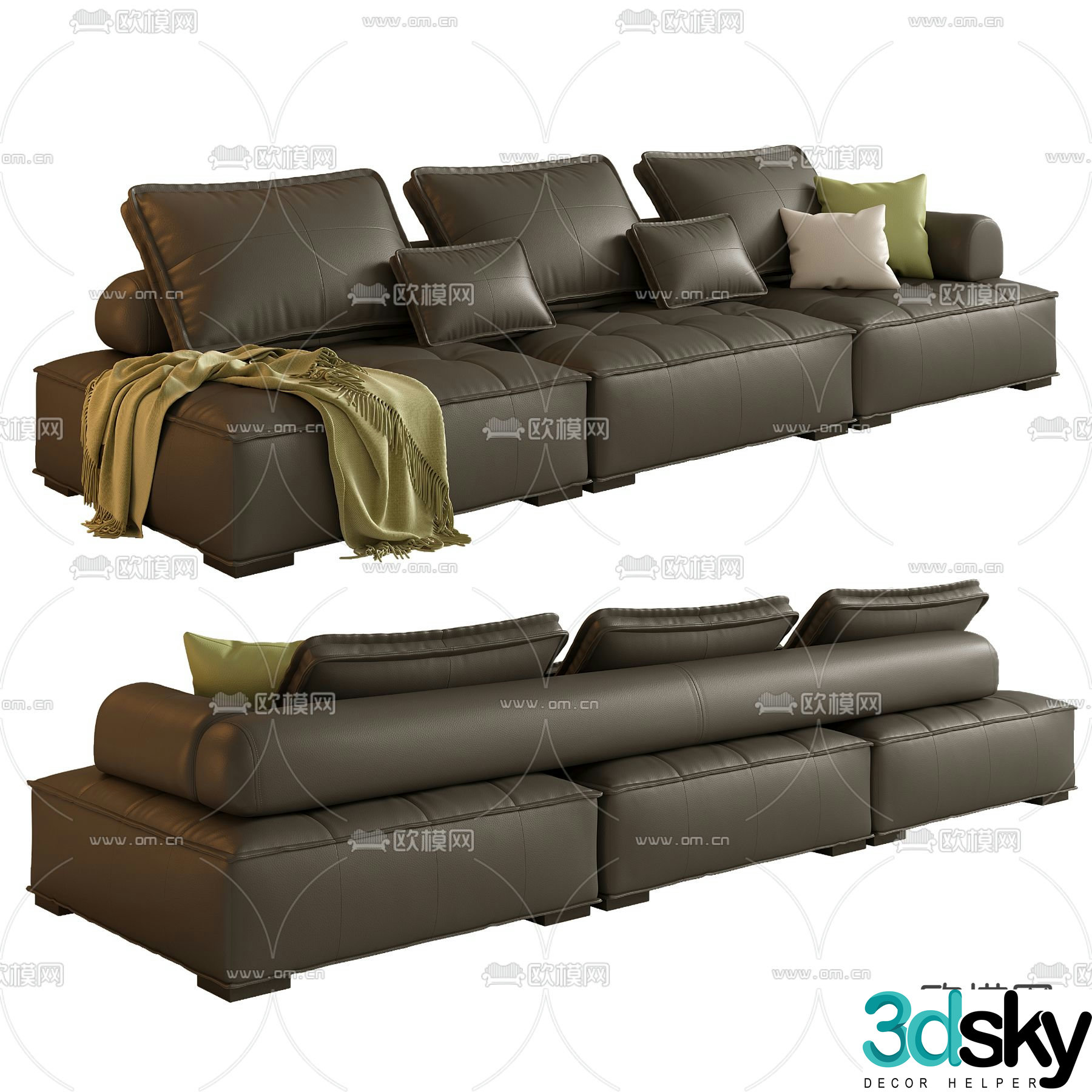 Poliform modular sofa upholstered sofa 3d model