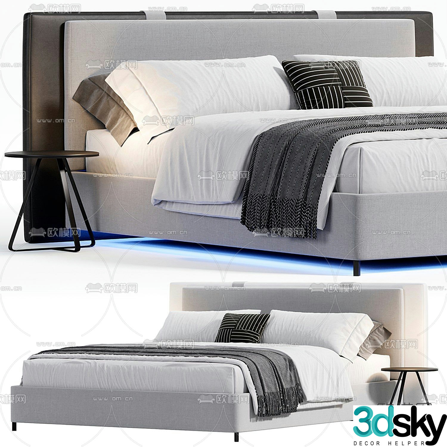 poliform double bed 3d model