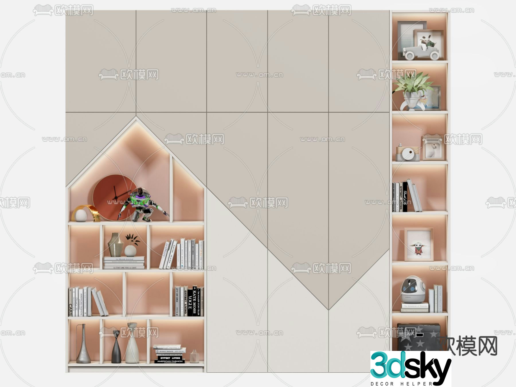 Modern children’s wardrobe desk 3d model