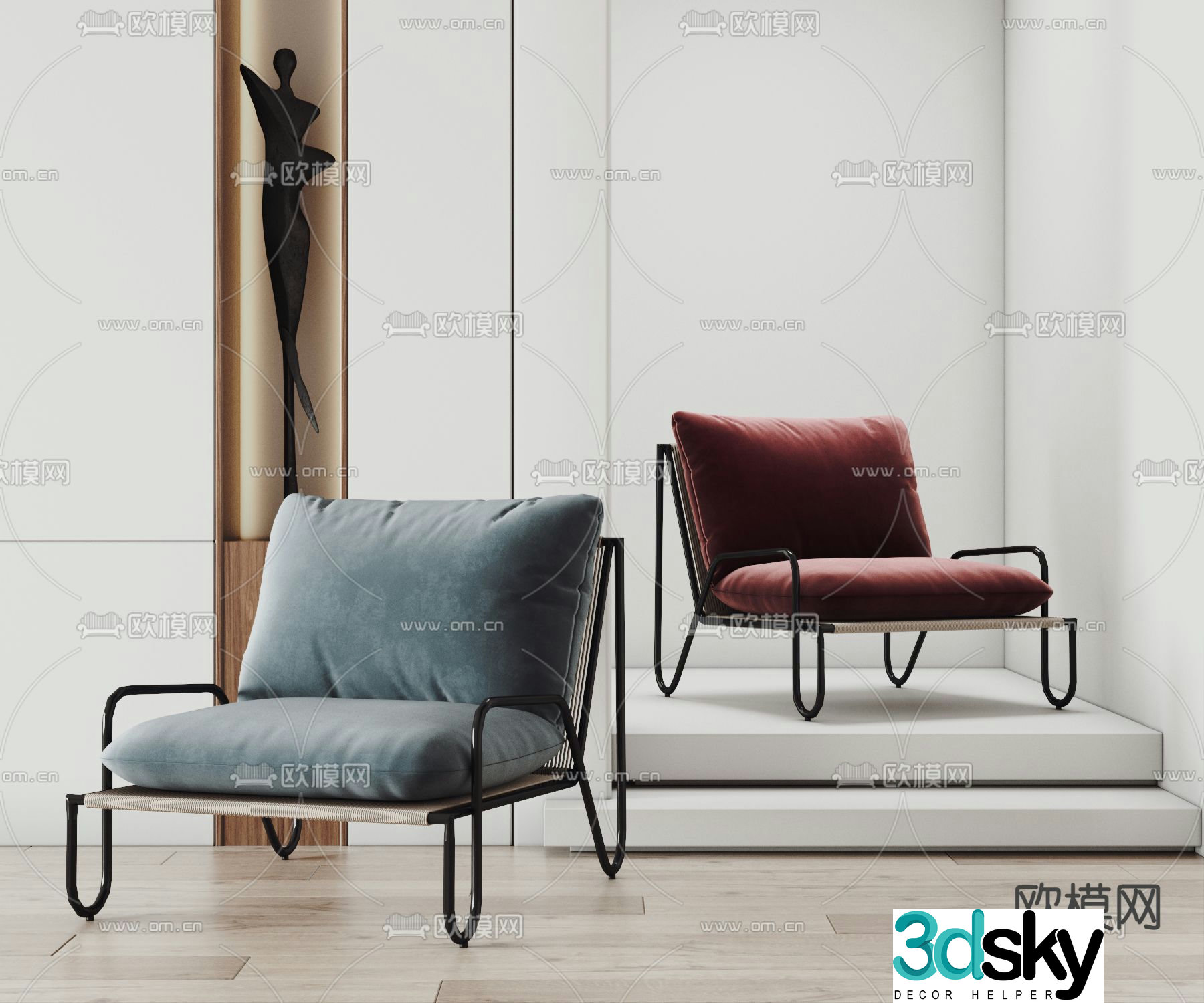 Pertica lounge chair 3d model