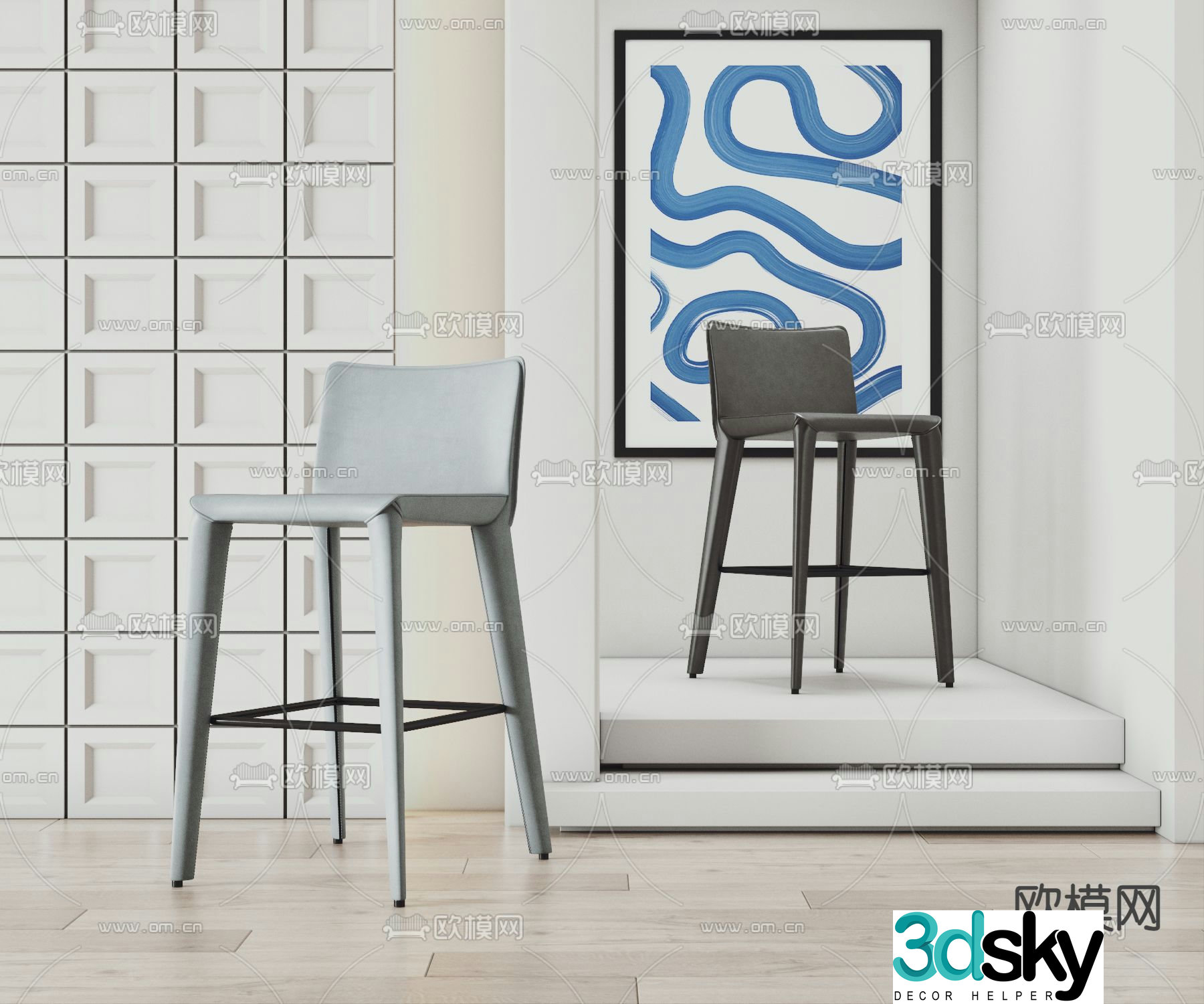 Bonaldo bar stool bar stool 3d model