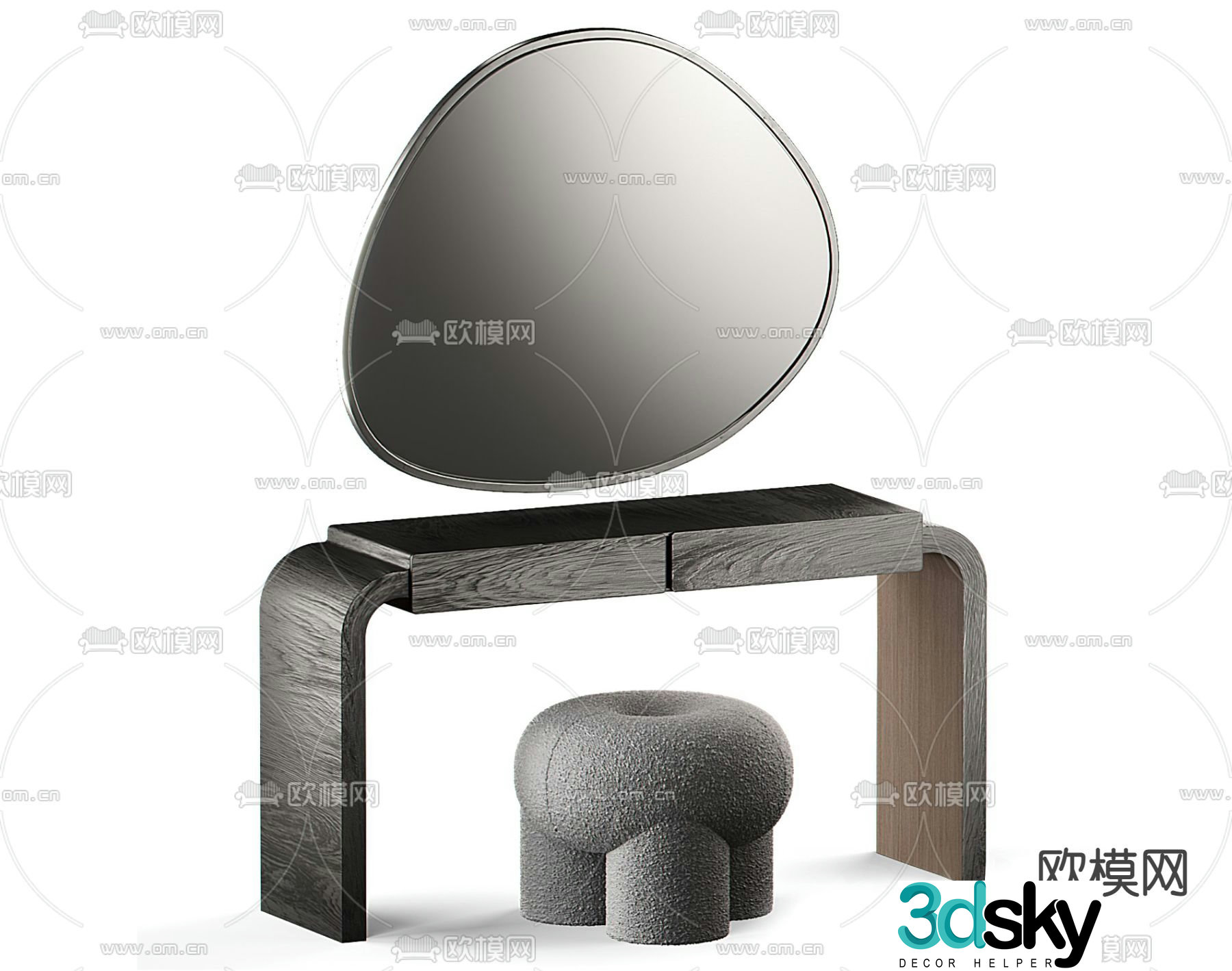 B&B Italia dressing table dressing stool 3d model