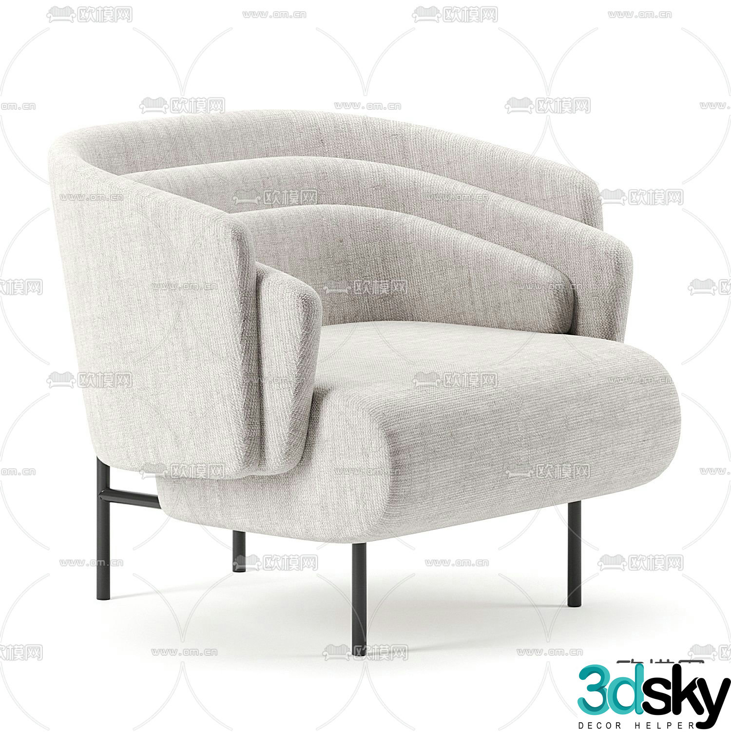 Pertica modern lounge chair 3d model