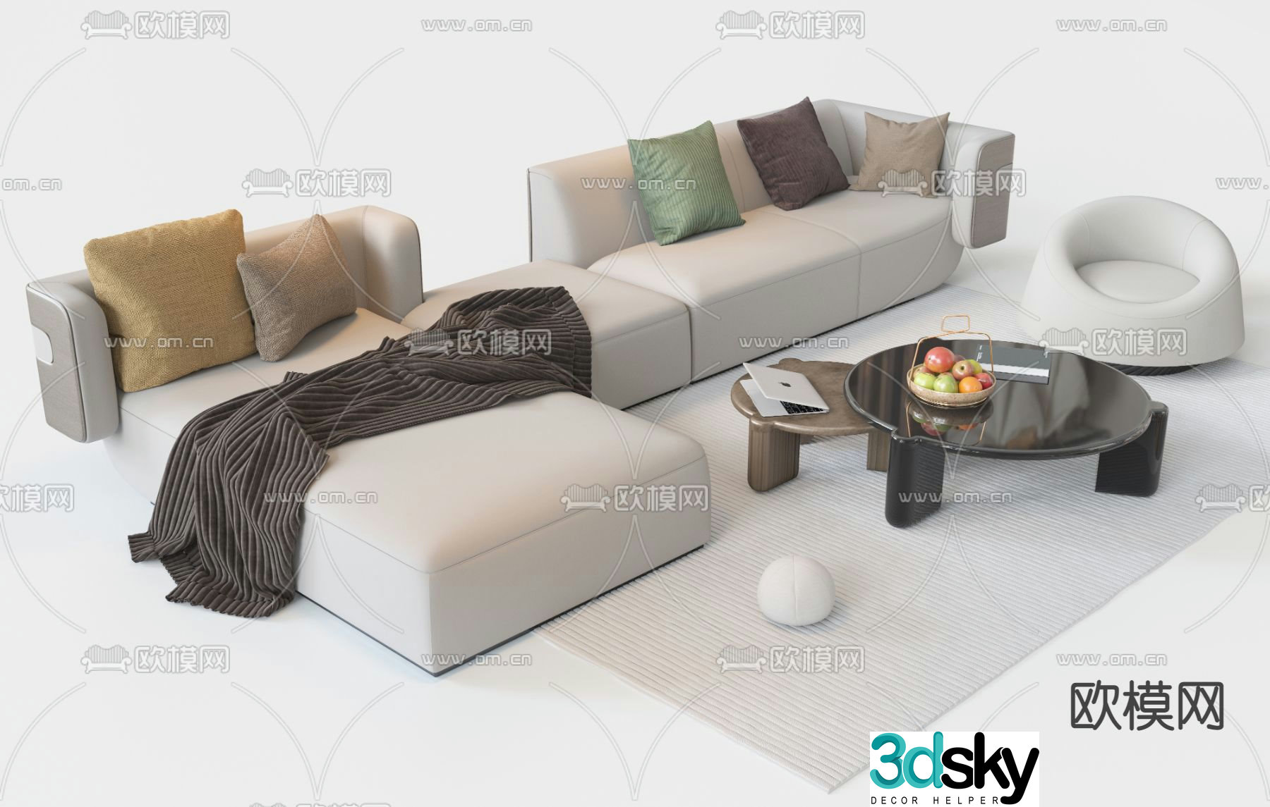 Italy Poliform corner sofa 3d model