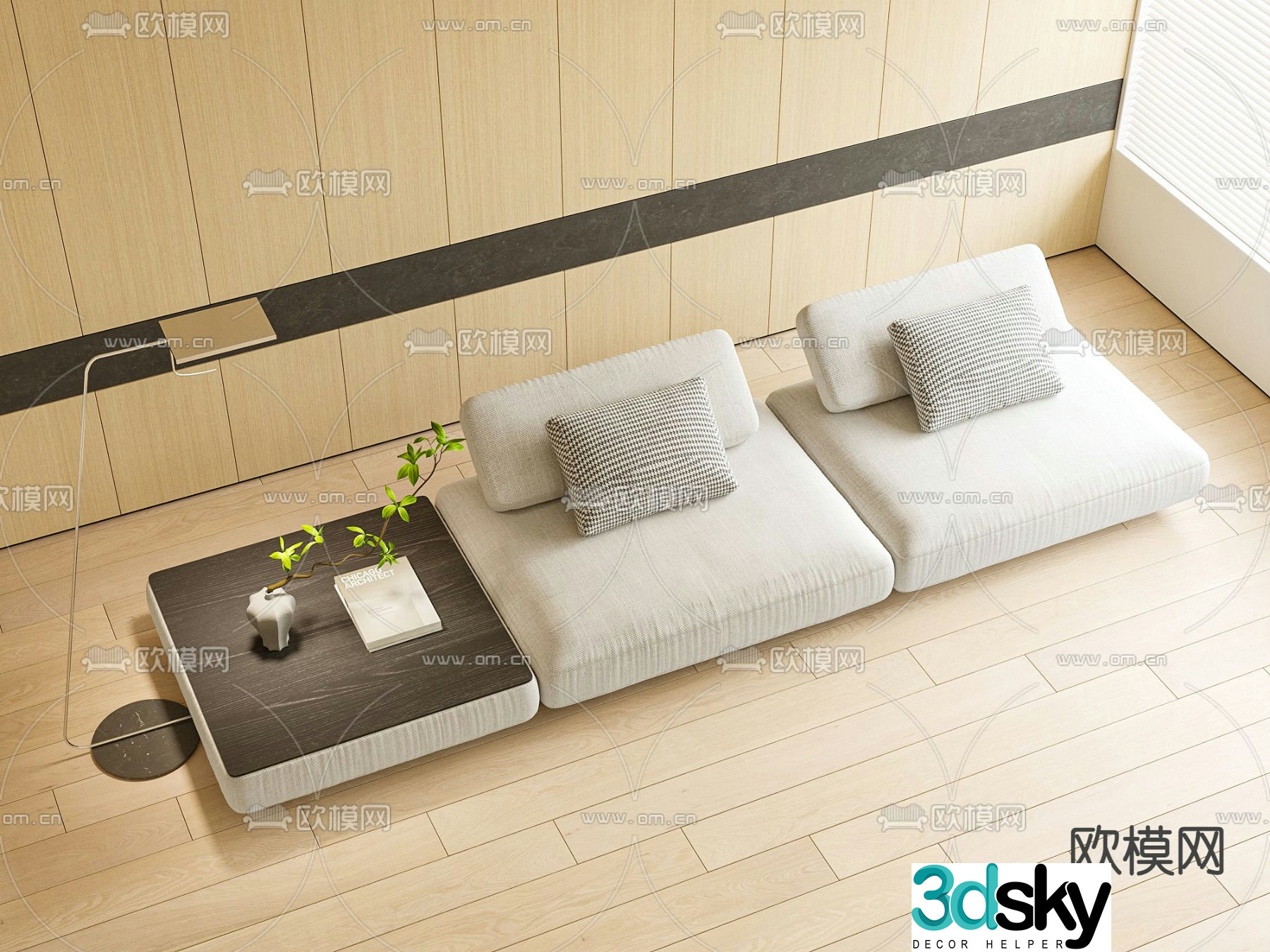 Minotti modular sofa 3d model