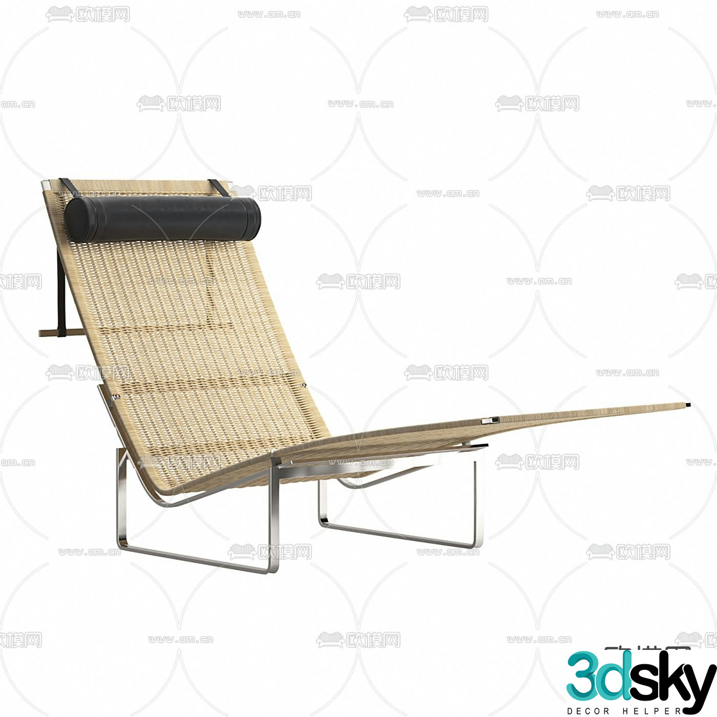 Bonaldo bamboo lounge chair leisure chair 3d model