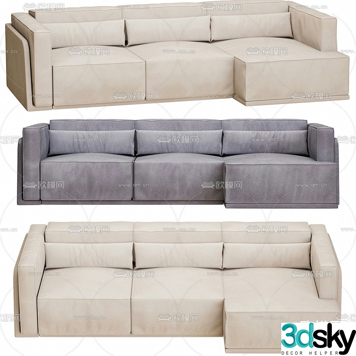 FLEXFORM corner sofa fabric sofa 3d model