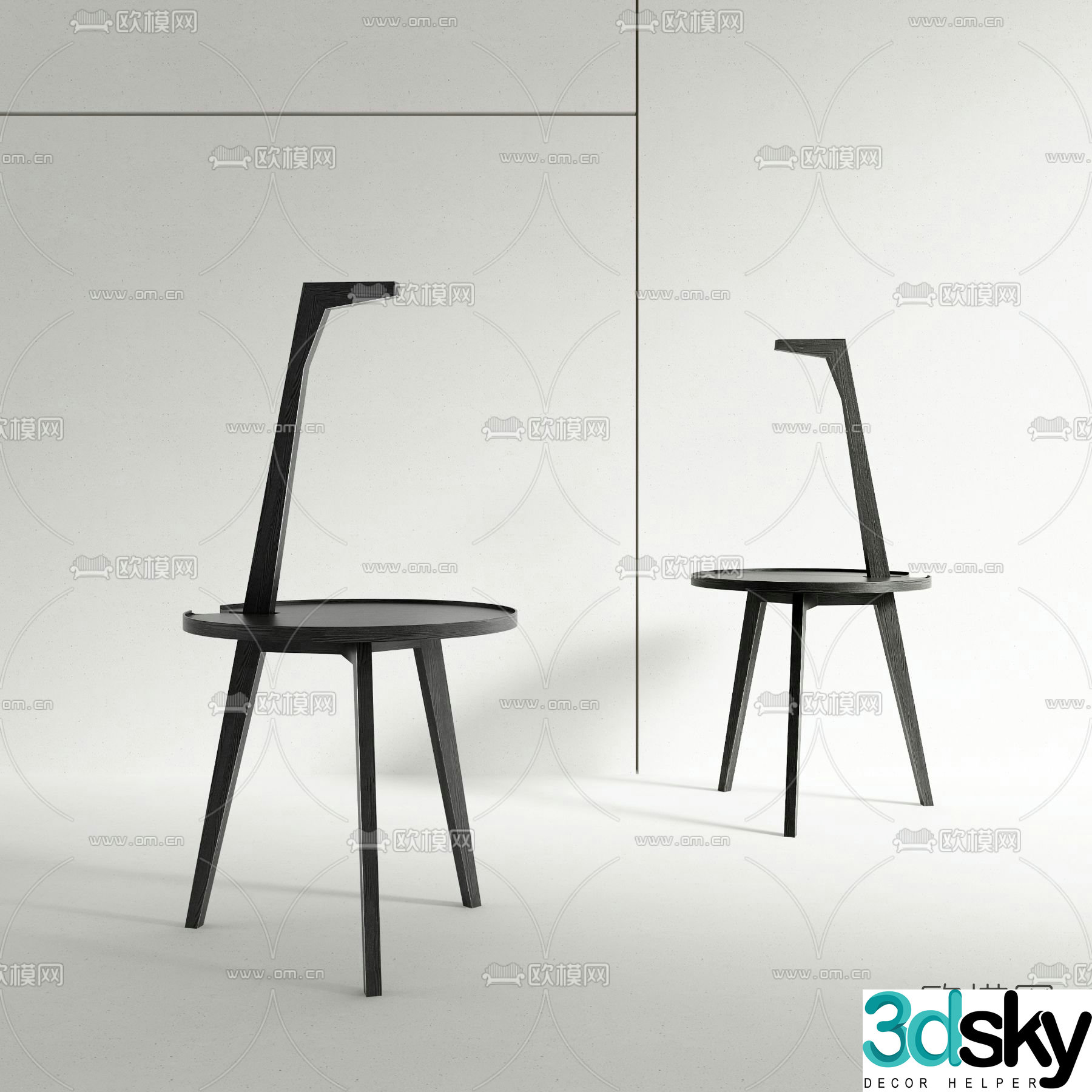 Cassina round table side table 3d model