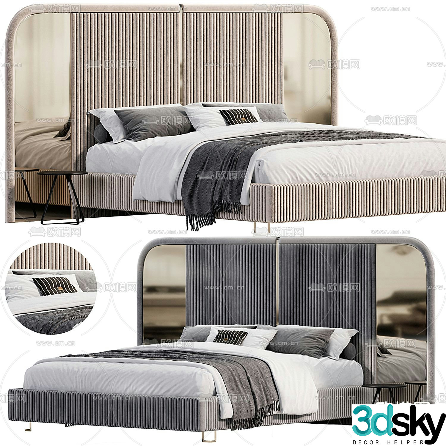 B&B Italia double bed 3d model