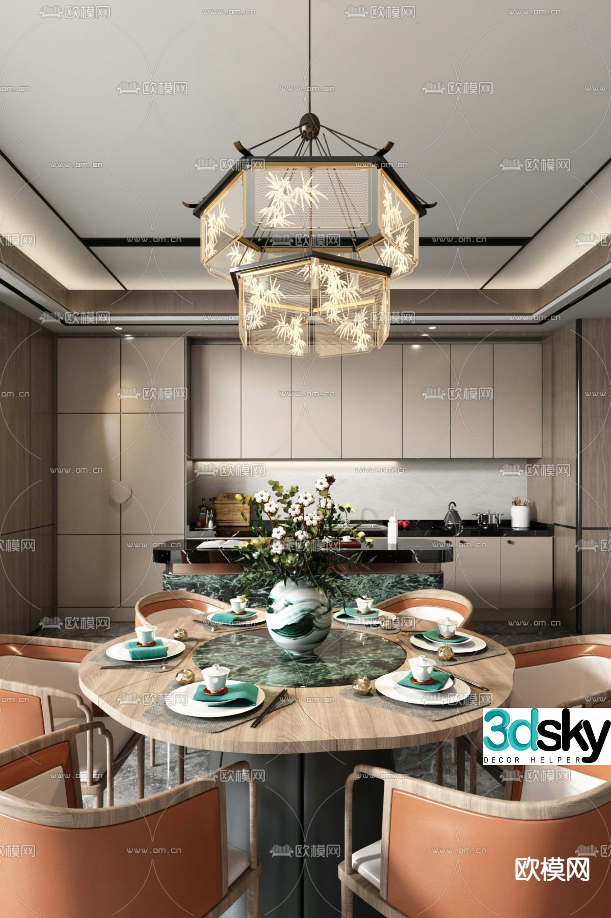 Panshi Design New Chinese Restaurant 3D Model