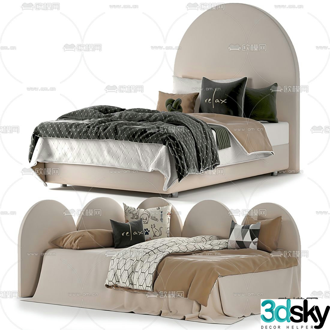 Modern children’s bed 3d model