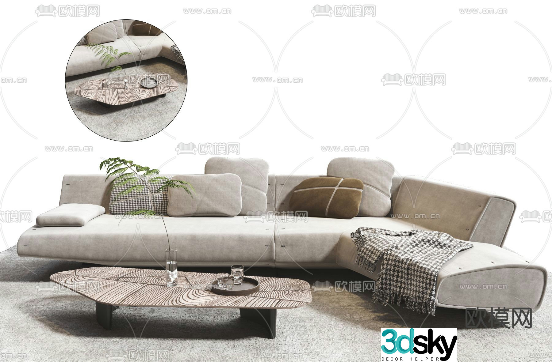 MISSANA modern corner sofa 3d model