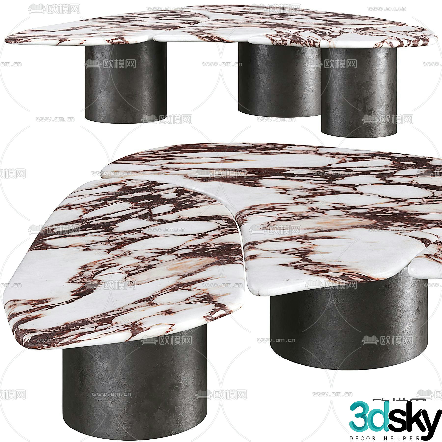 Baxter marble coffee table 3d model