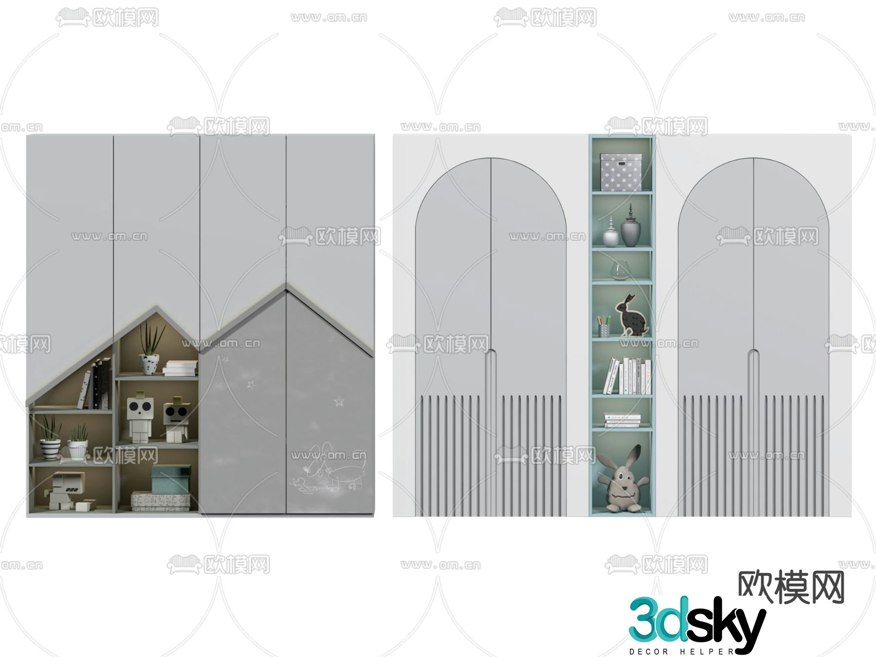 Modern children’s wardrobe 3d model