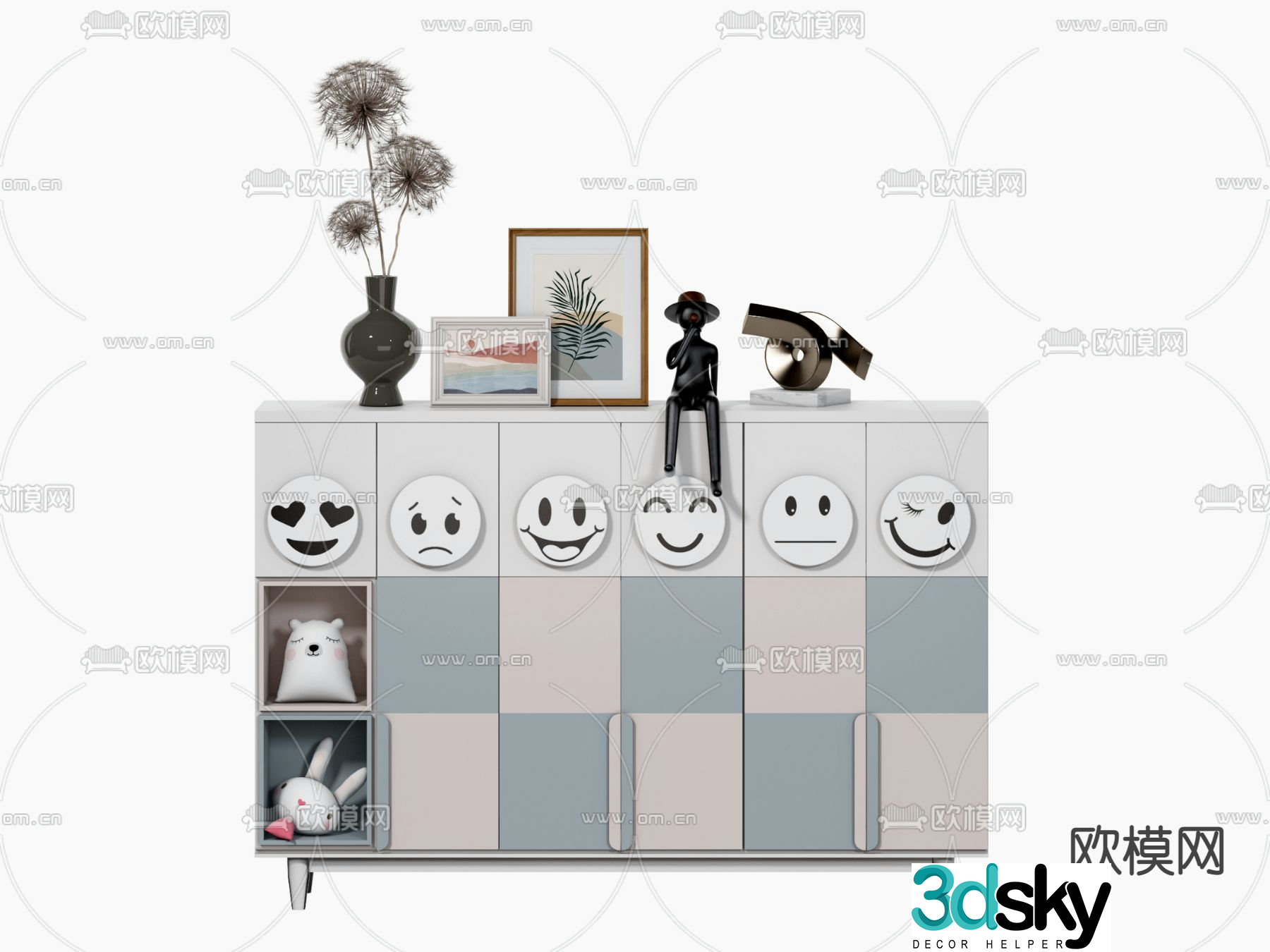 Modern children’s sideboard 3d model