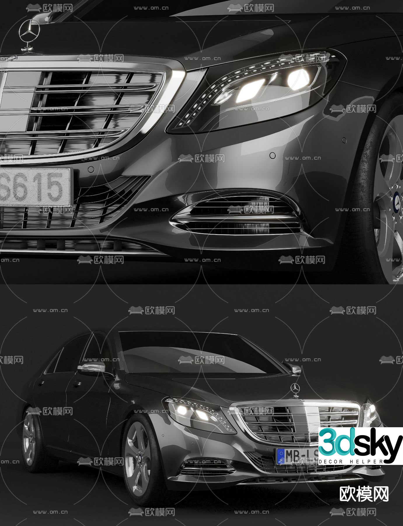 modern mercedes car sedan 3d model