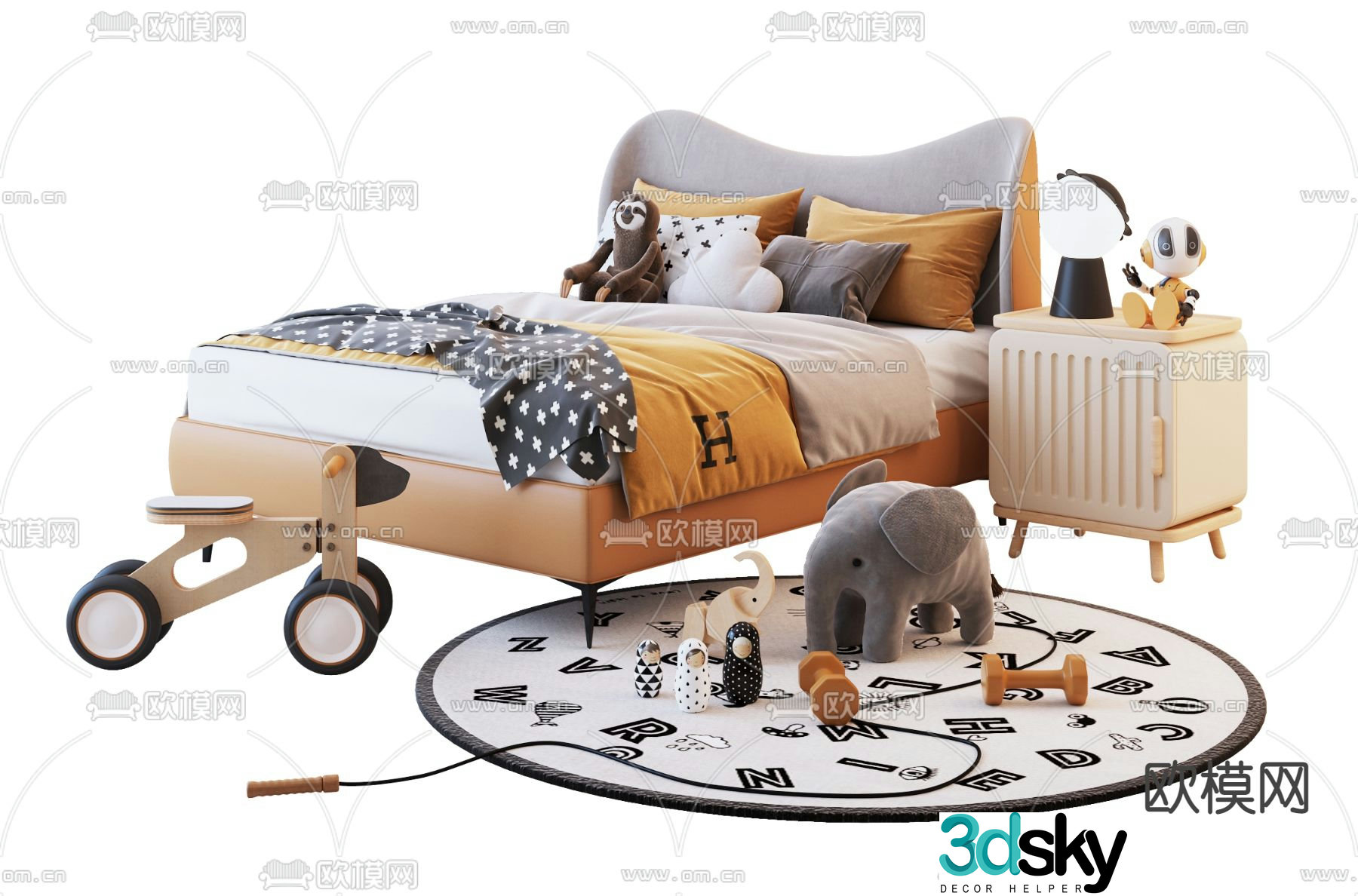 Modern children’s bed child’s bed 3d model