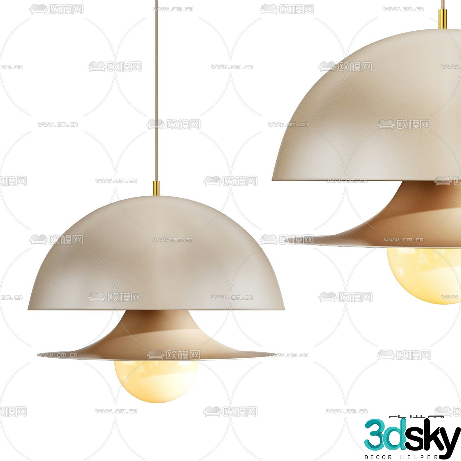 flos mushroom chandelier 3d model