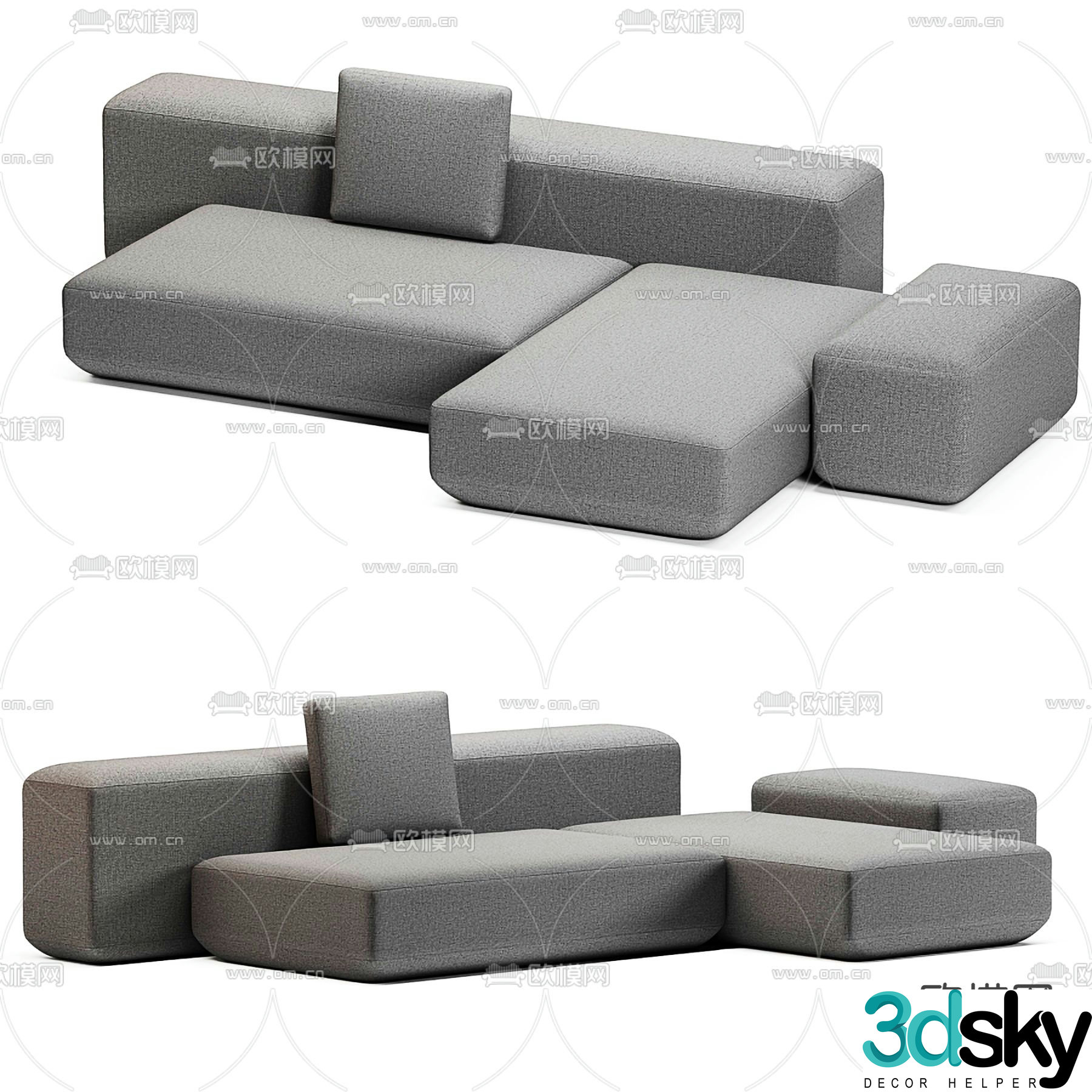 Poliform corner sofa modular sofa 3d model