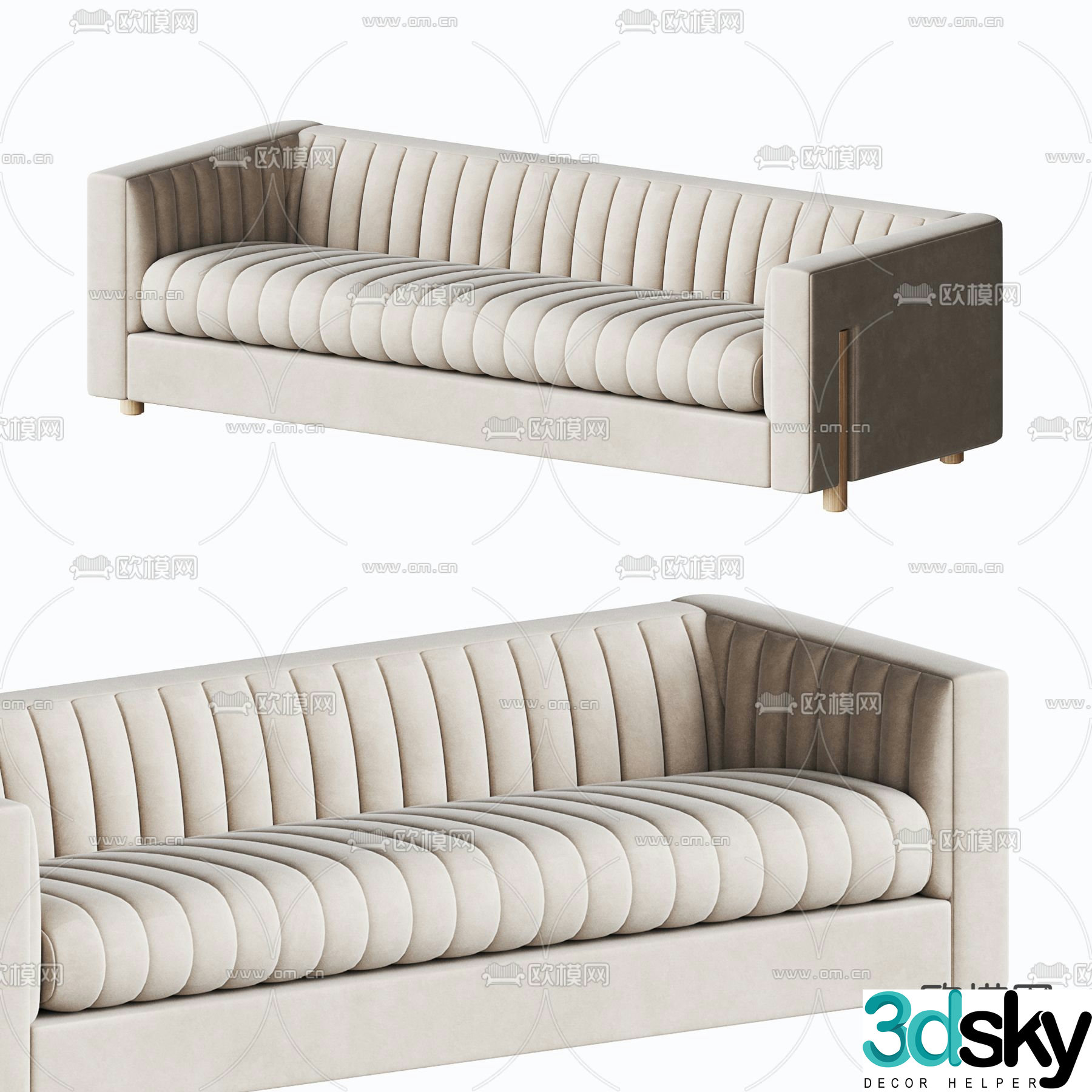 FLEXFORM white multi-seat sofa 3d model