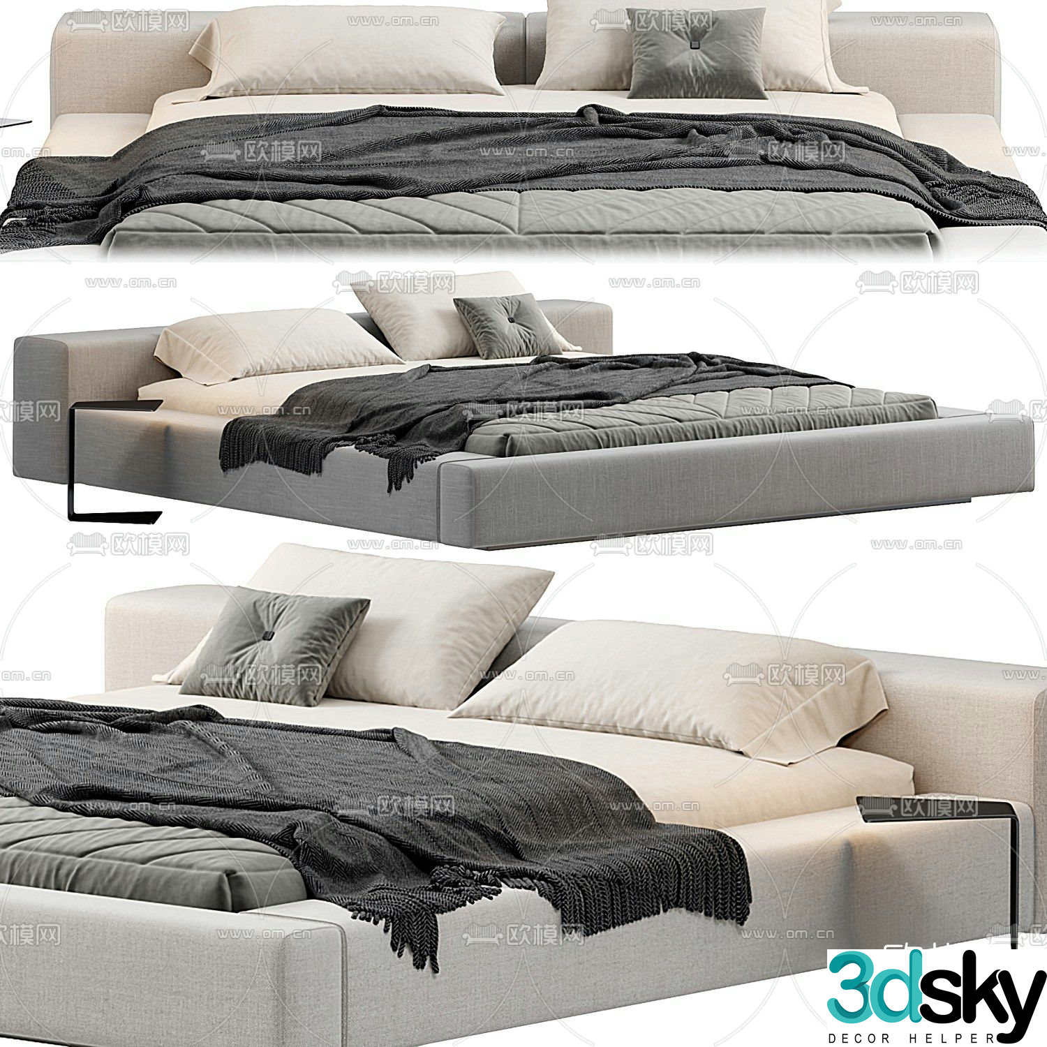 B&B Italia double bed 3d model