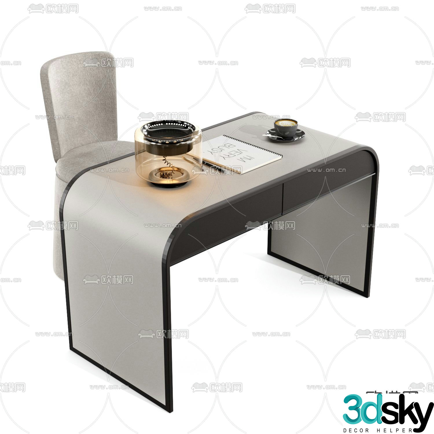 FENDI desk chair desk 3d model